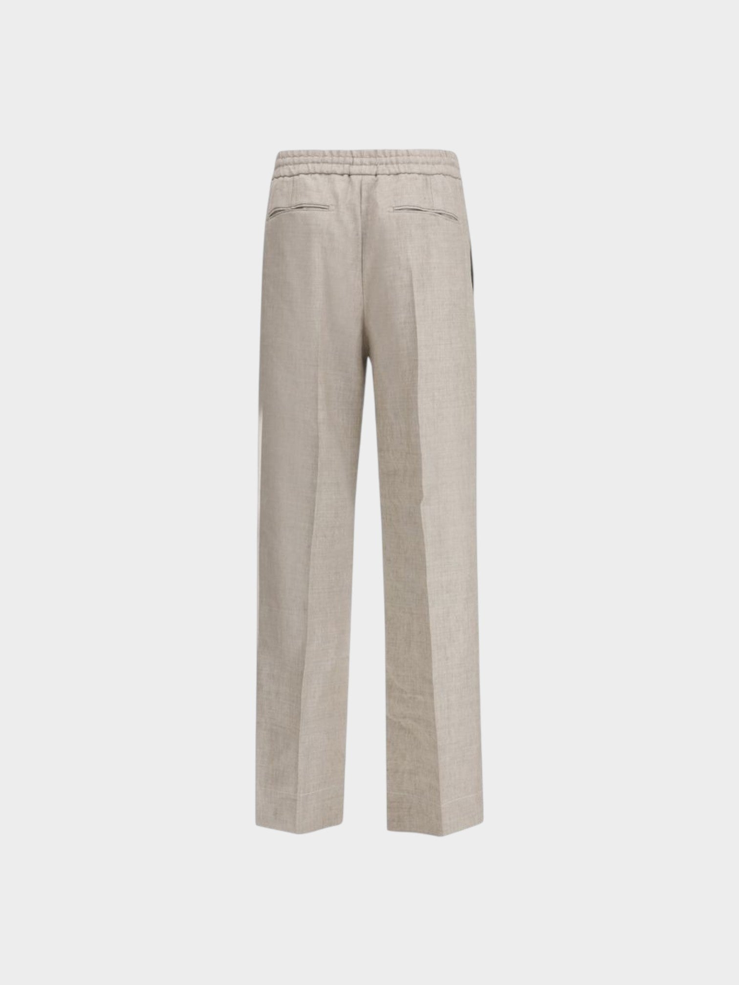 Brioni Gray Linen Casual Pants-thumbmail-2