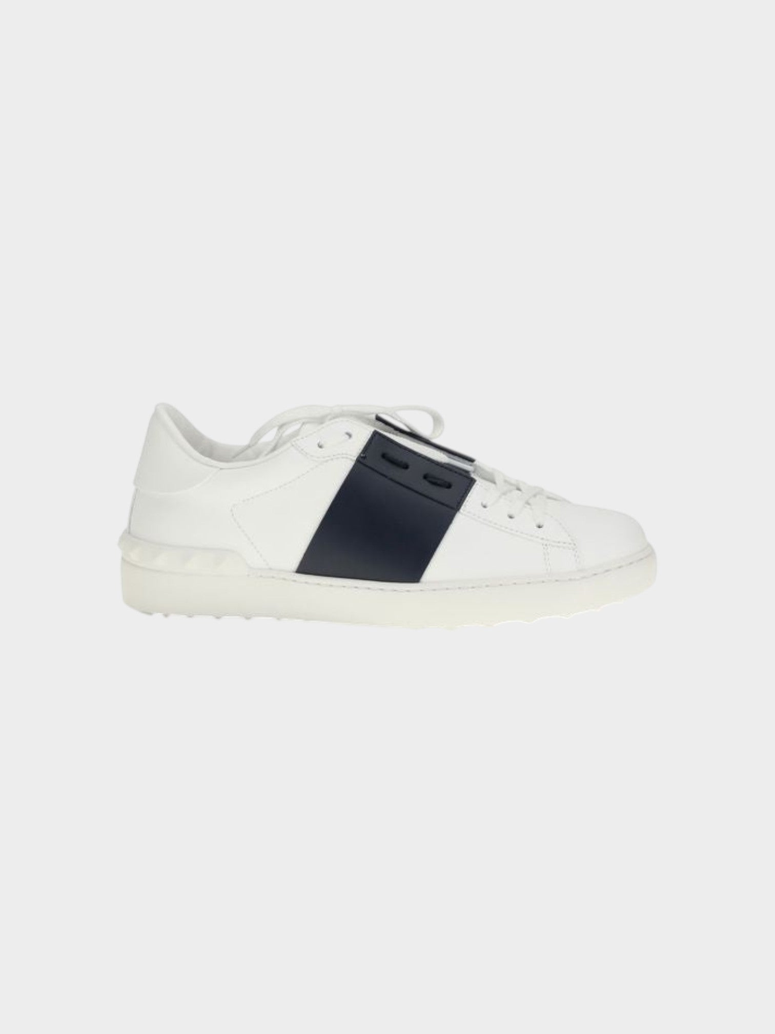 Valentino Garavani Blue Calf Leather Bos Taurus Low Top Sneakers