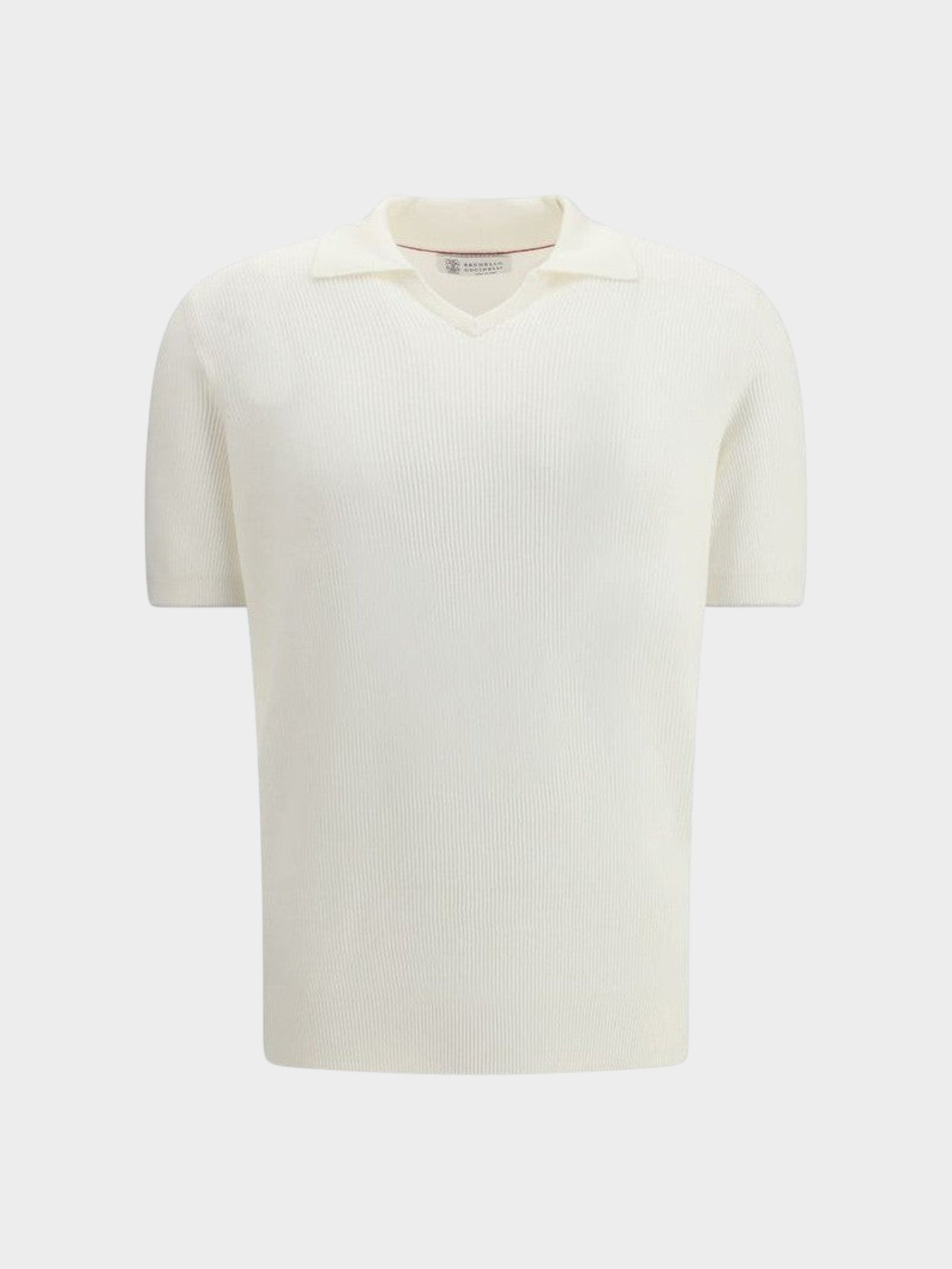 Brunello Cucinelli White Cotton Polo Shirt