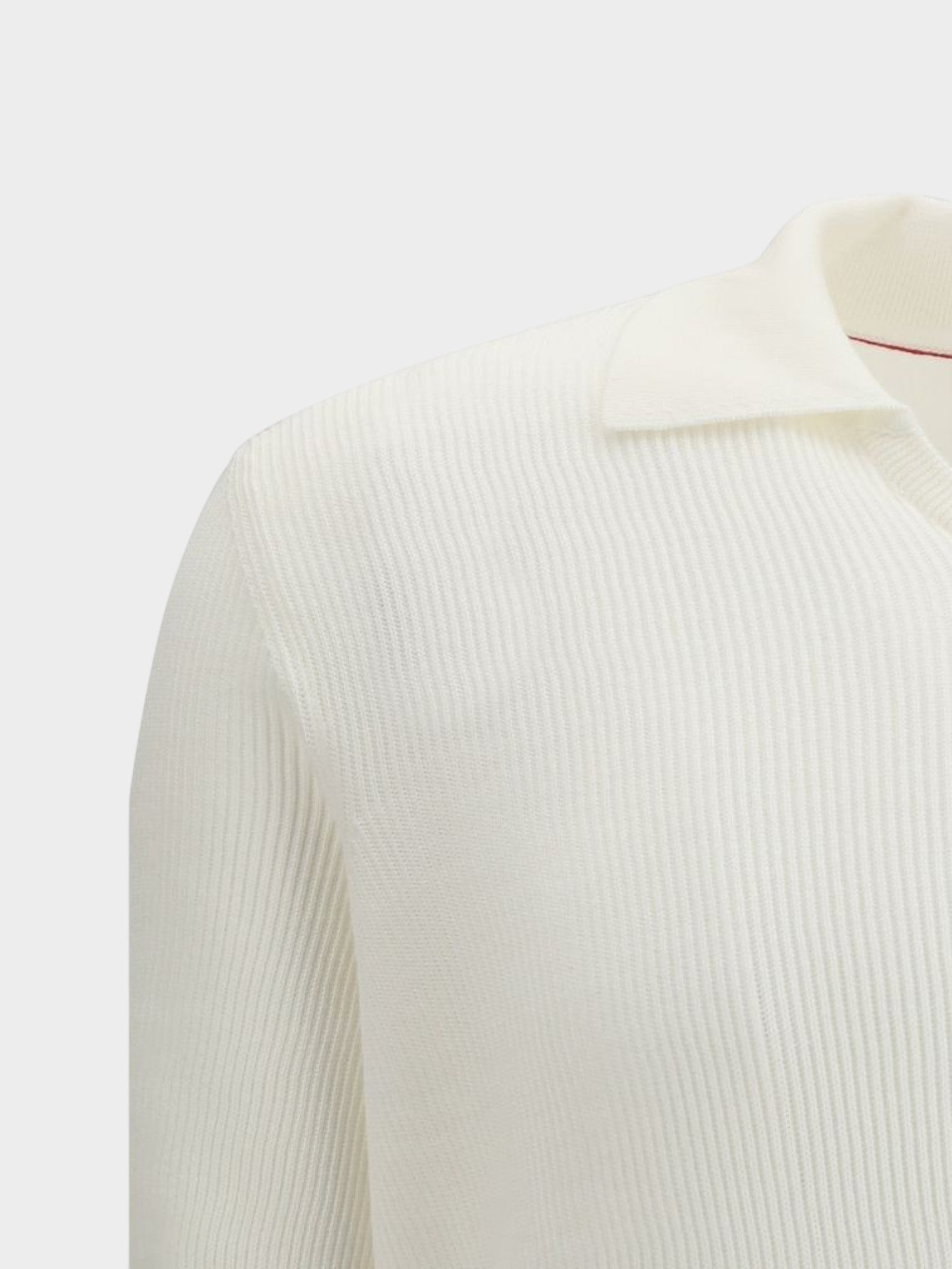 Brunello Cucinelli White Cotton Polo Shirt-thumbmail-3