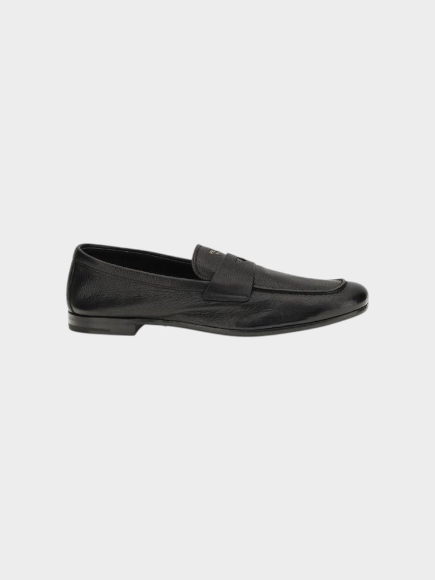 Prada Black Goatskin Slip-On Loafers