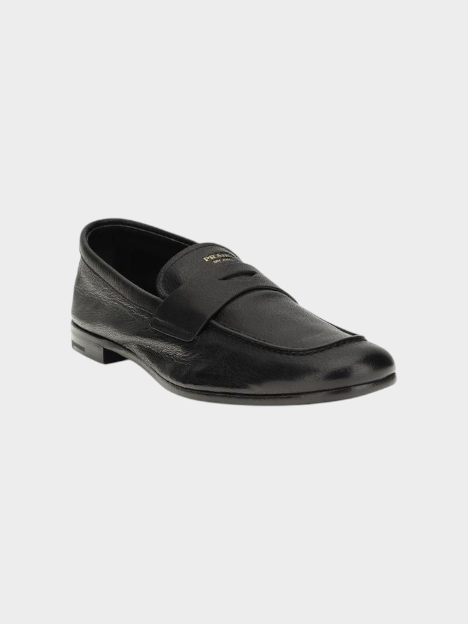 Prada Black Goatskin Slip-On Loafers-thumbmail-2