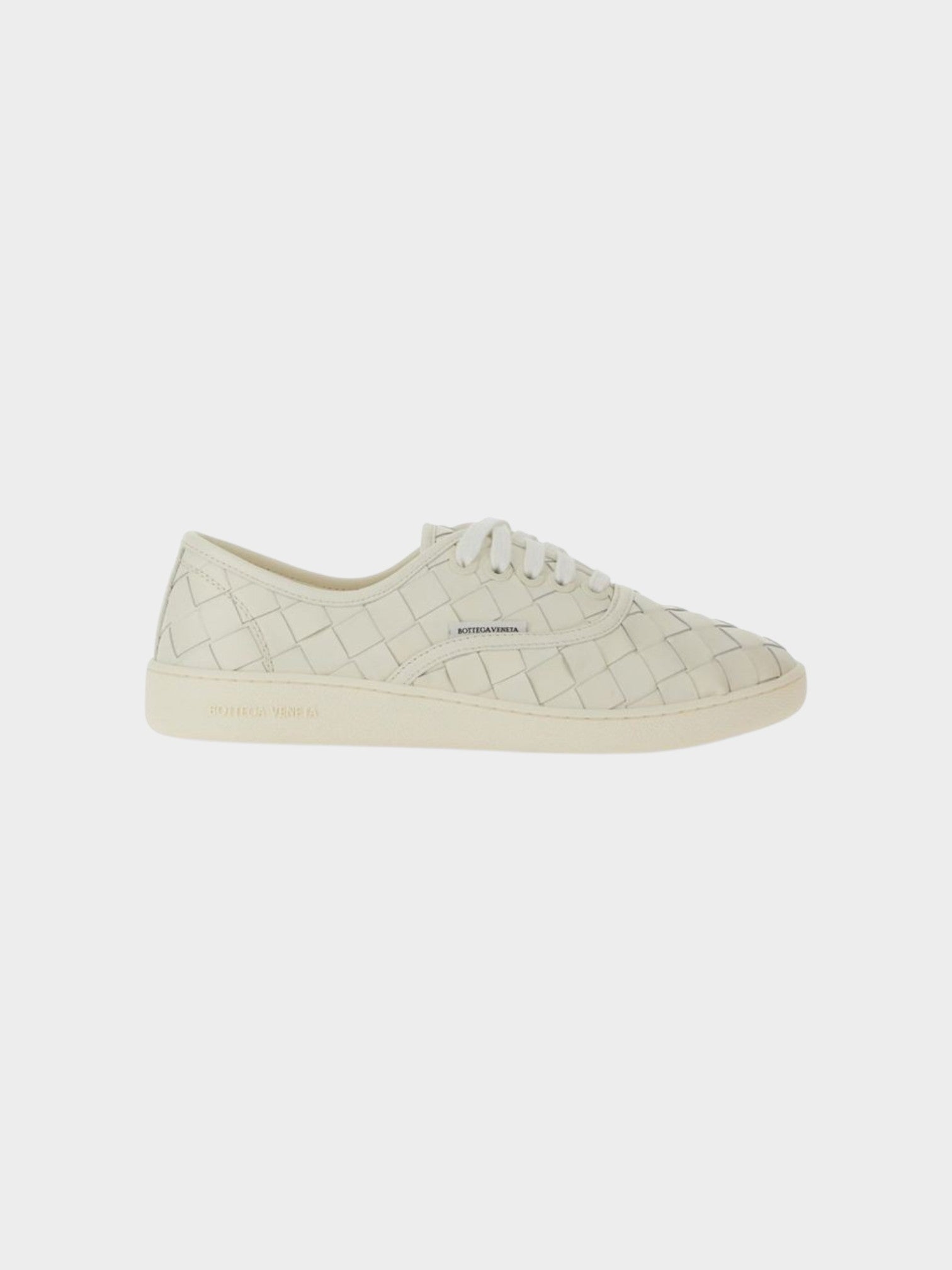Bottega Veneta White Calfskin Low Top Sneakers