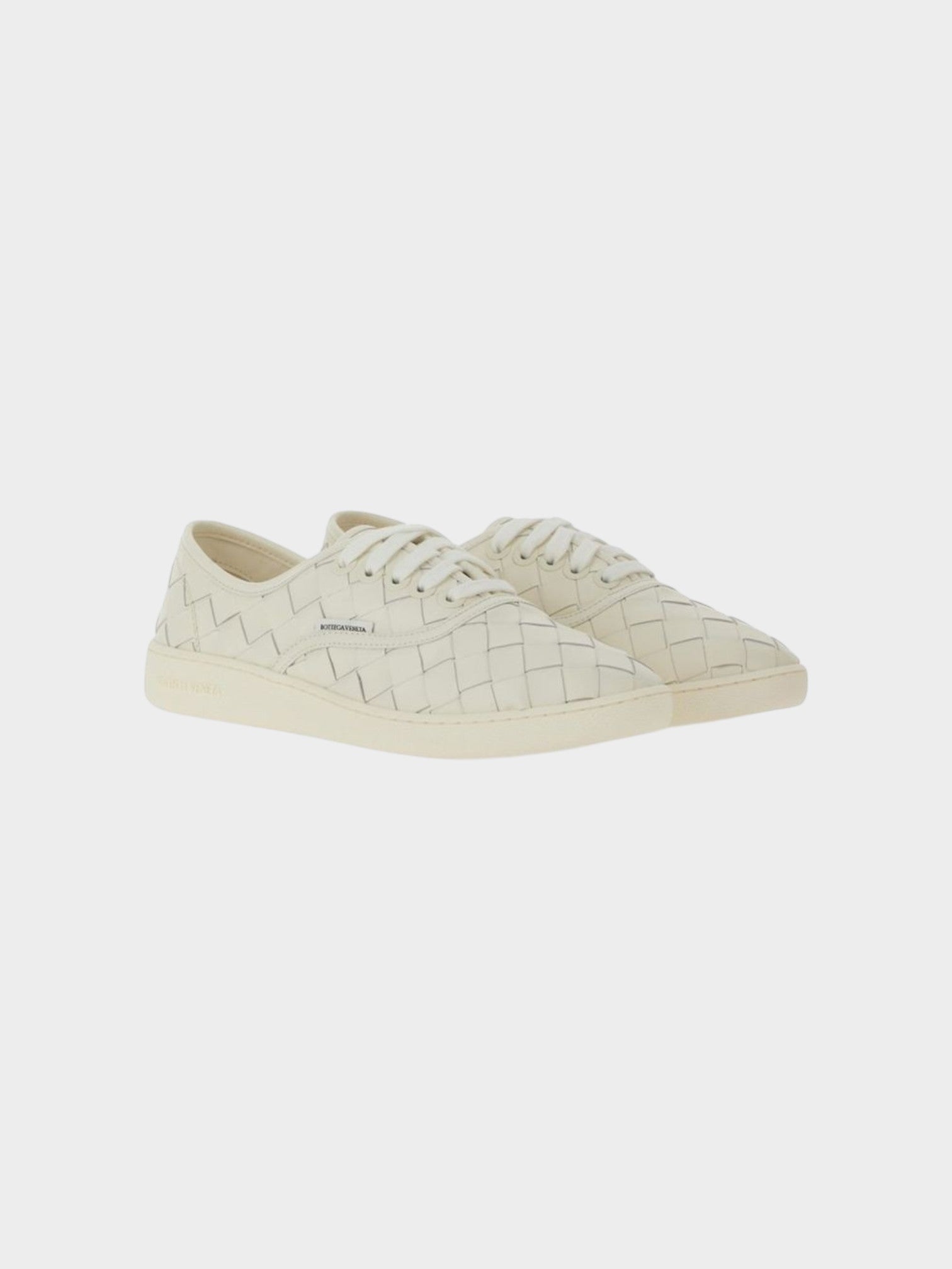 Bottega Veneta White Calfskin Low Top Sneakers-thumbmail-2
