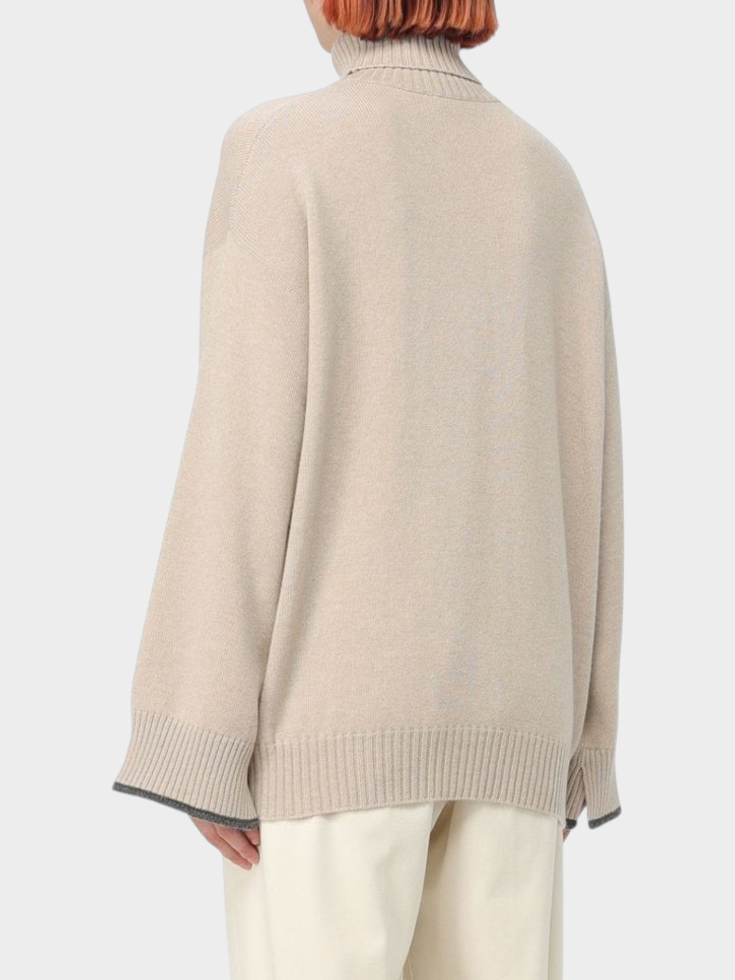 Brunello Cucinelli Beige Cashmere Sweater-thumbmail-3