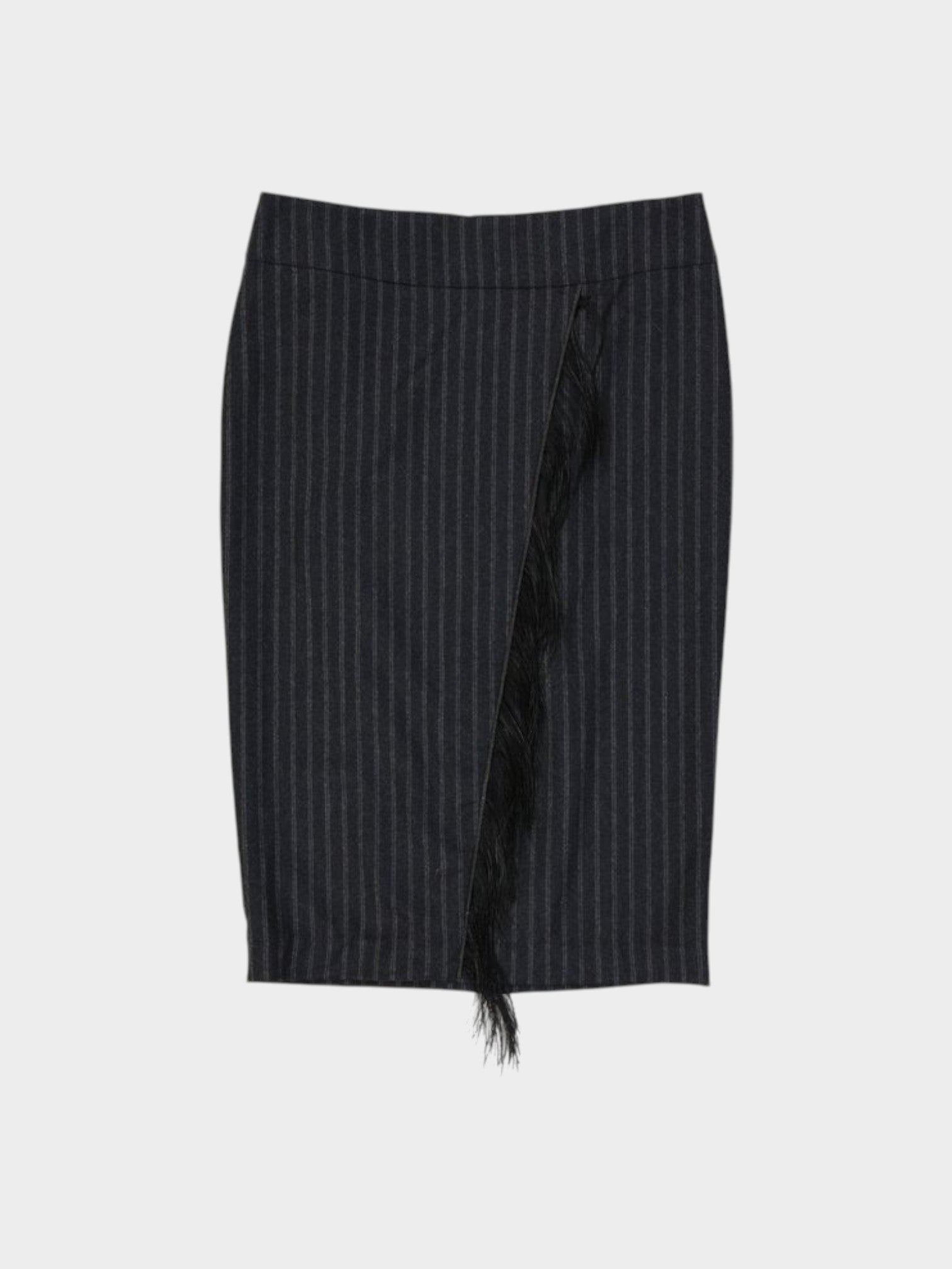 Brunello Cucinelli Gray Virgin Wool Long Skirt