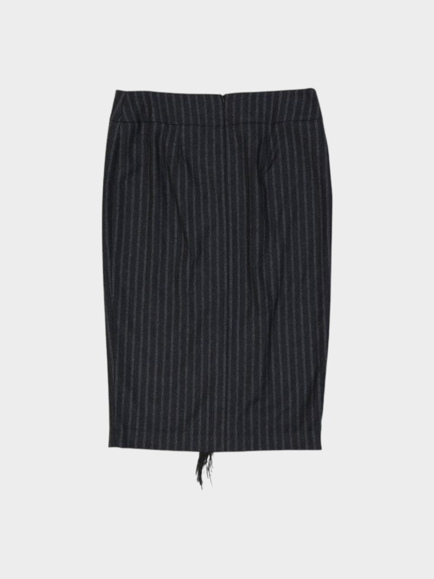 Brunello Cucinelli Gray Virgin Wool Long Skirt-thumbmail-2