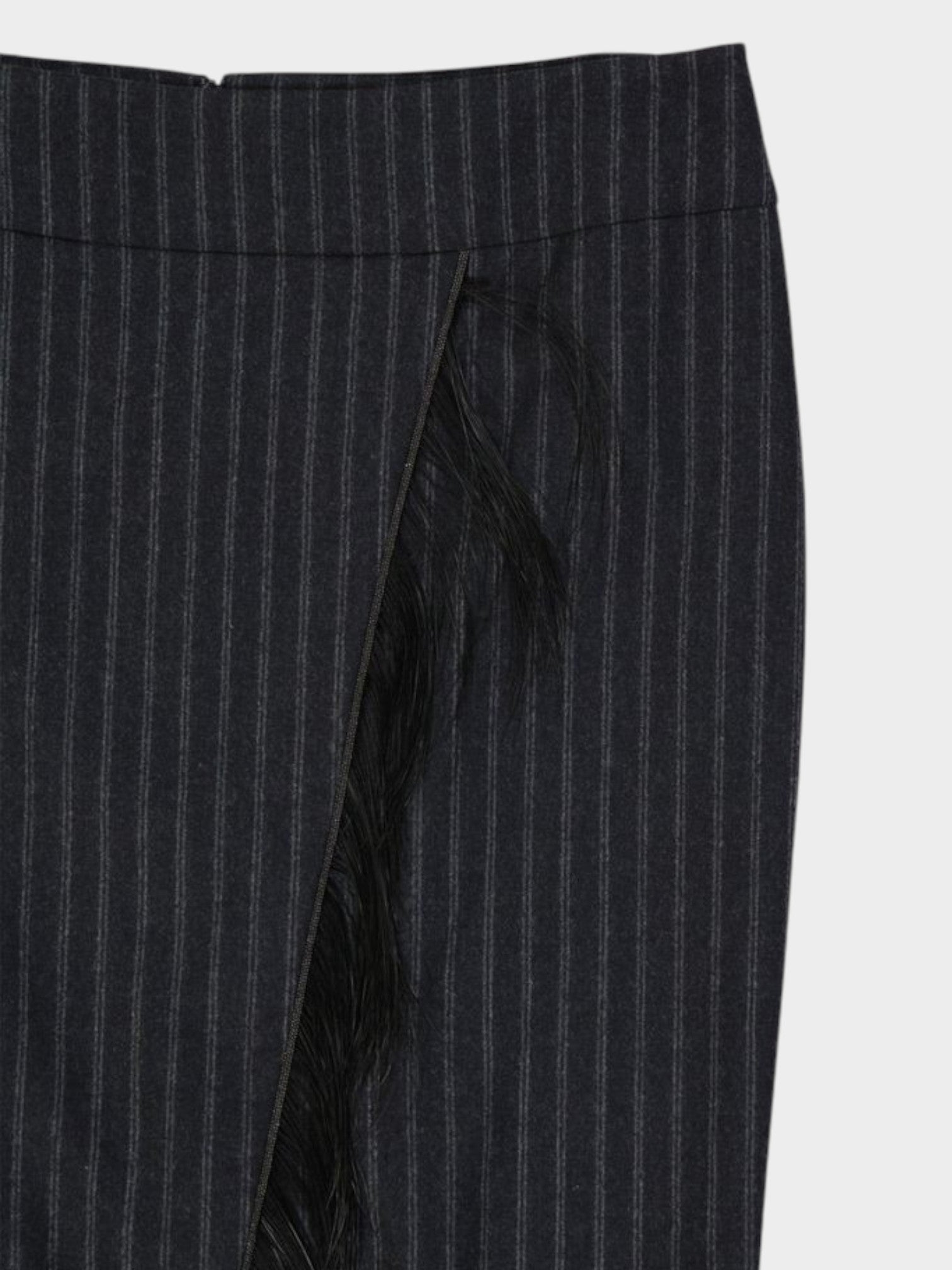 Brunello Cucinelli Gray Virgin Wool Long Skirt-thumbmail-4