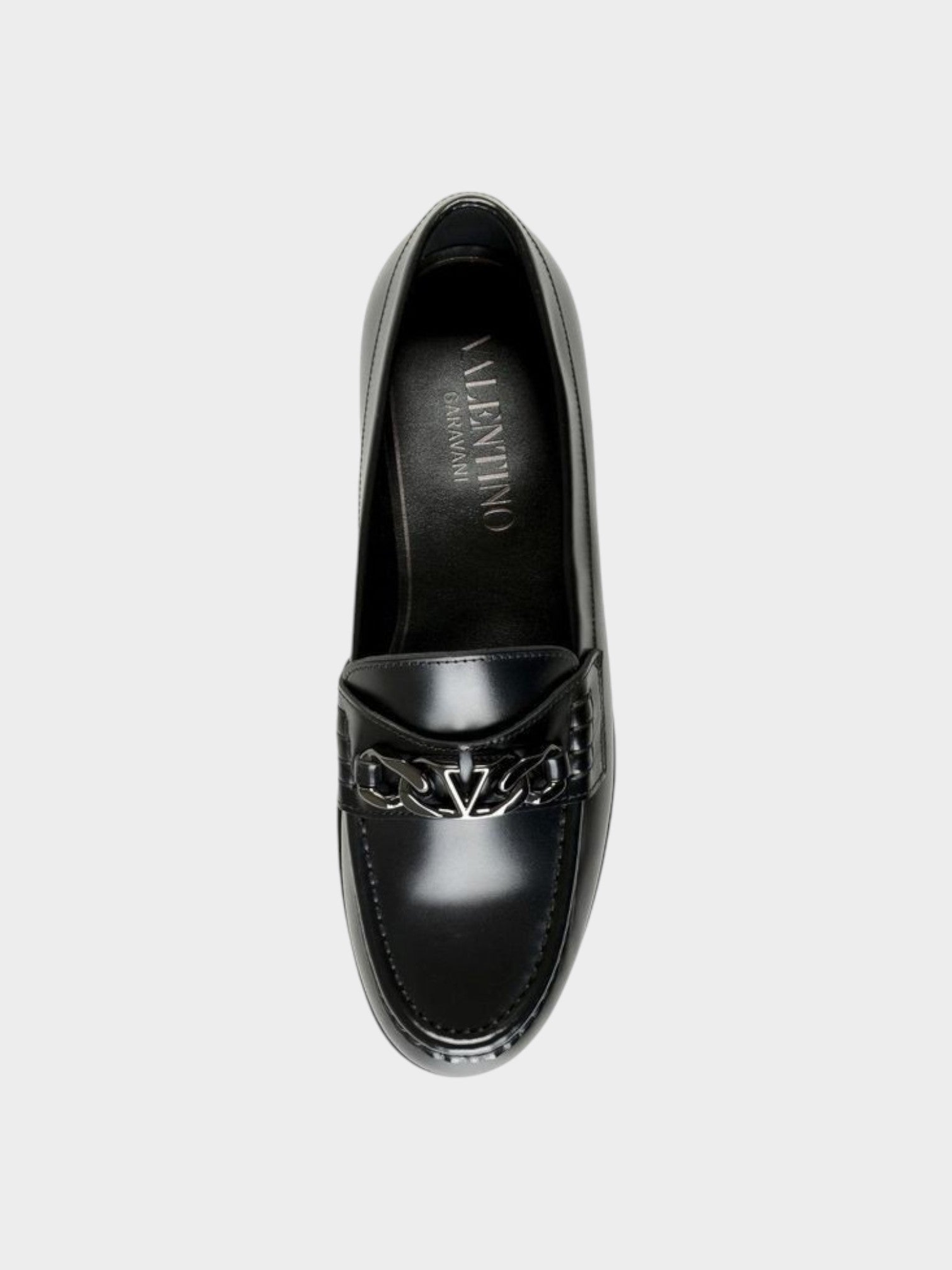 Valentino Garavani Black Leather Slip-On Loafers-thumbmail-3