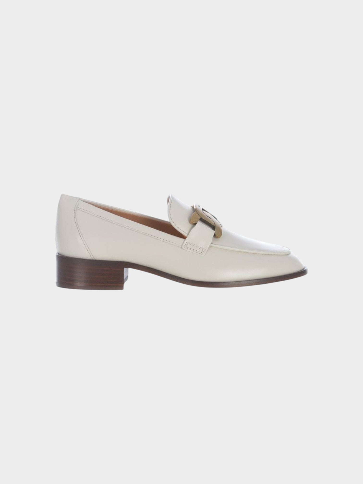 Tod's White Calfskin Slip-On Loafers