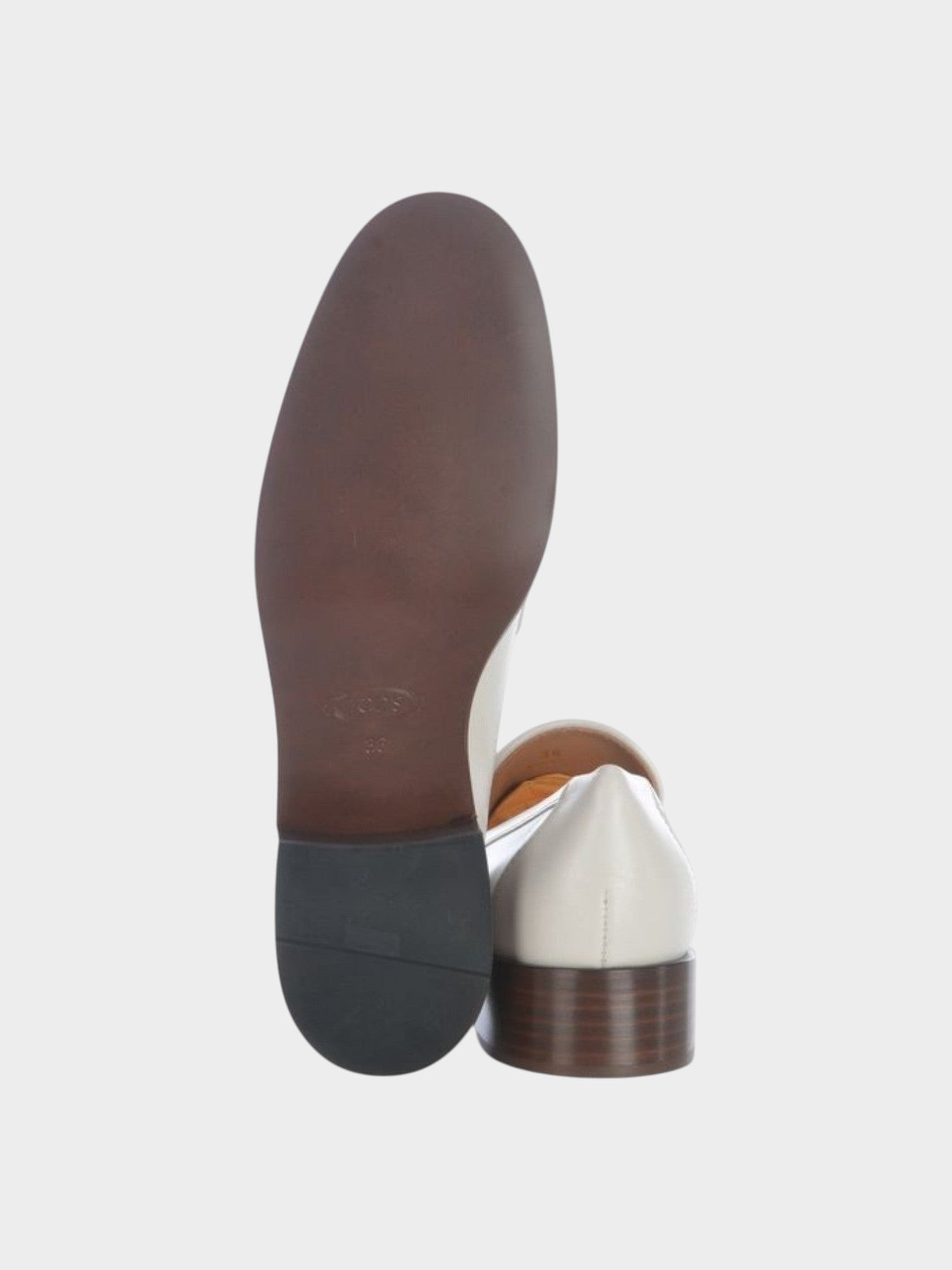 Tod's White Calfskin Slip-On Loafers-thumbmail-4