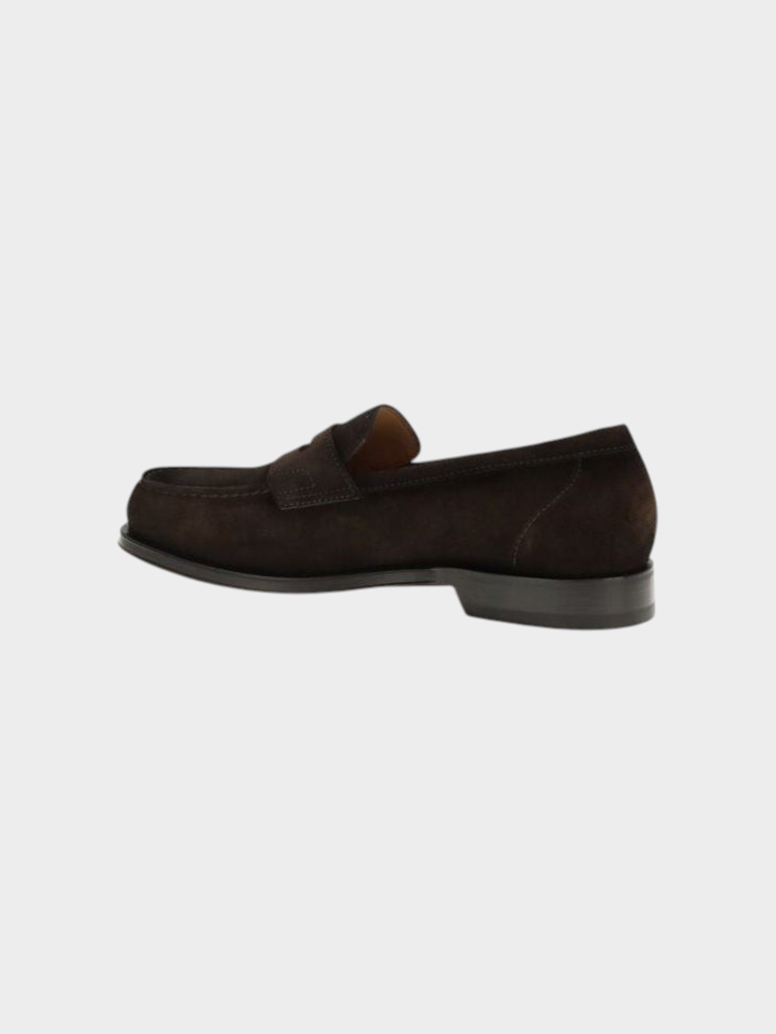 Santoni Brown Calf Leather Bos Taurus Slip-On Loafers-thumbmail-3