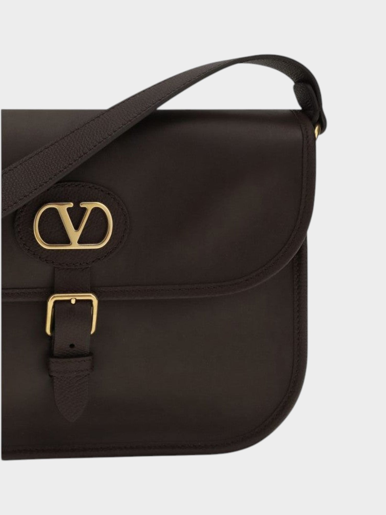 Valentino Garavani Brown Calf Leather Bos Taurus Shoulder Bag-thumbmail-4