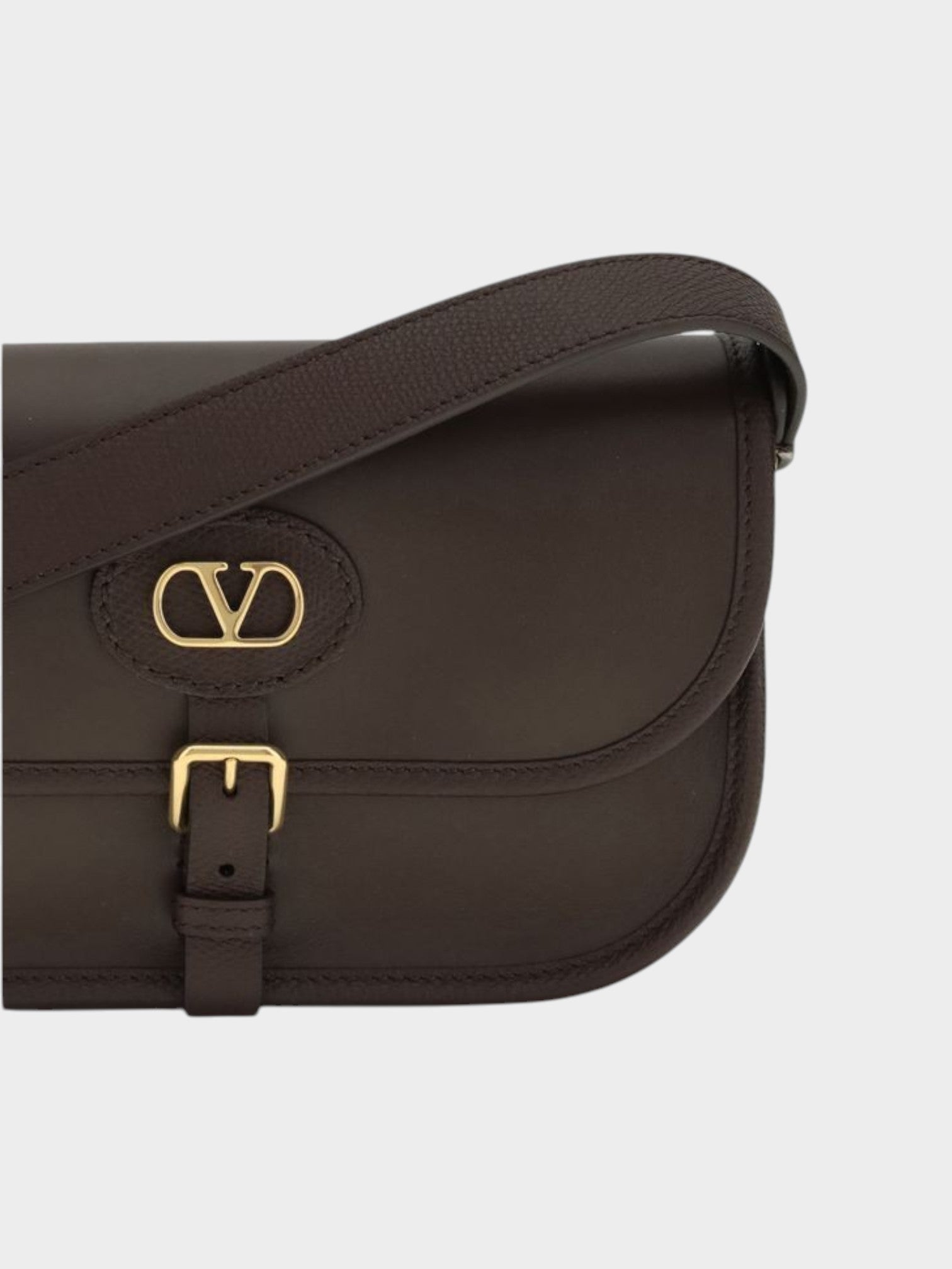 Valentino Garavani Brown Calf Leather Bos Taurus Shoulder Bag-thumbmail-4