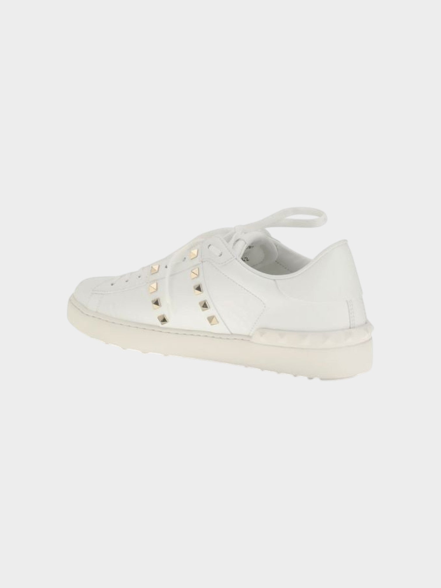 Valentino Garavani White Calf Leather Bos Taurus Low Top Sneakers-thumbmail-3