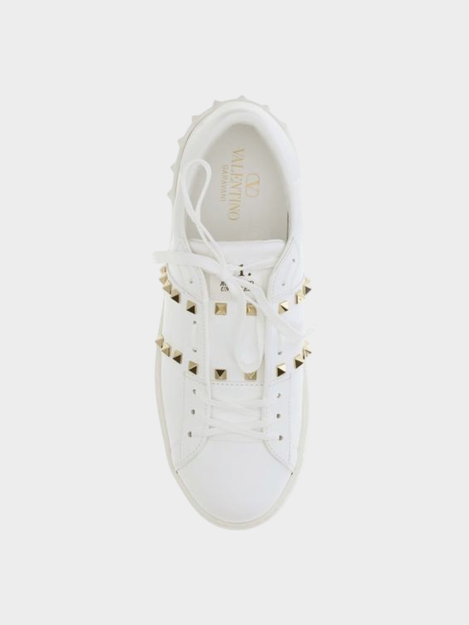 Valentino Garavani White Calf Leather Bos Taurus Low Top Sneakers-thumbmail-4