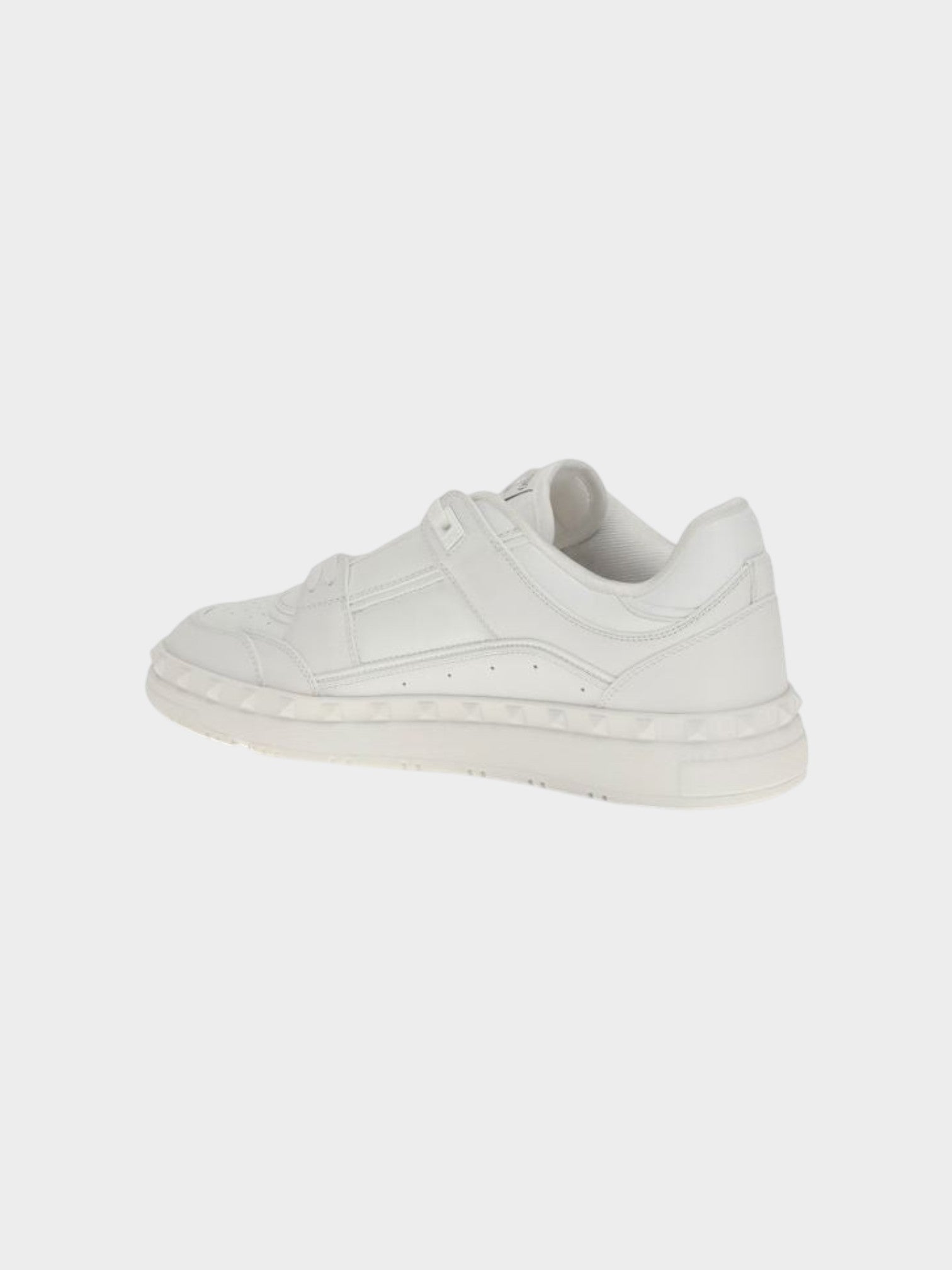 Valentino Garavani White Calf Leather Bos Taurus Low Top Sneakers-thumbmail-3