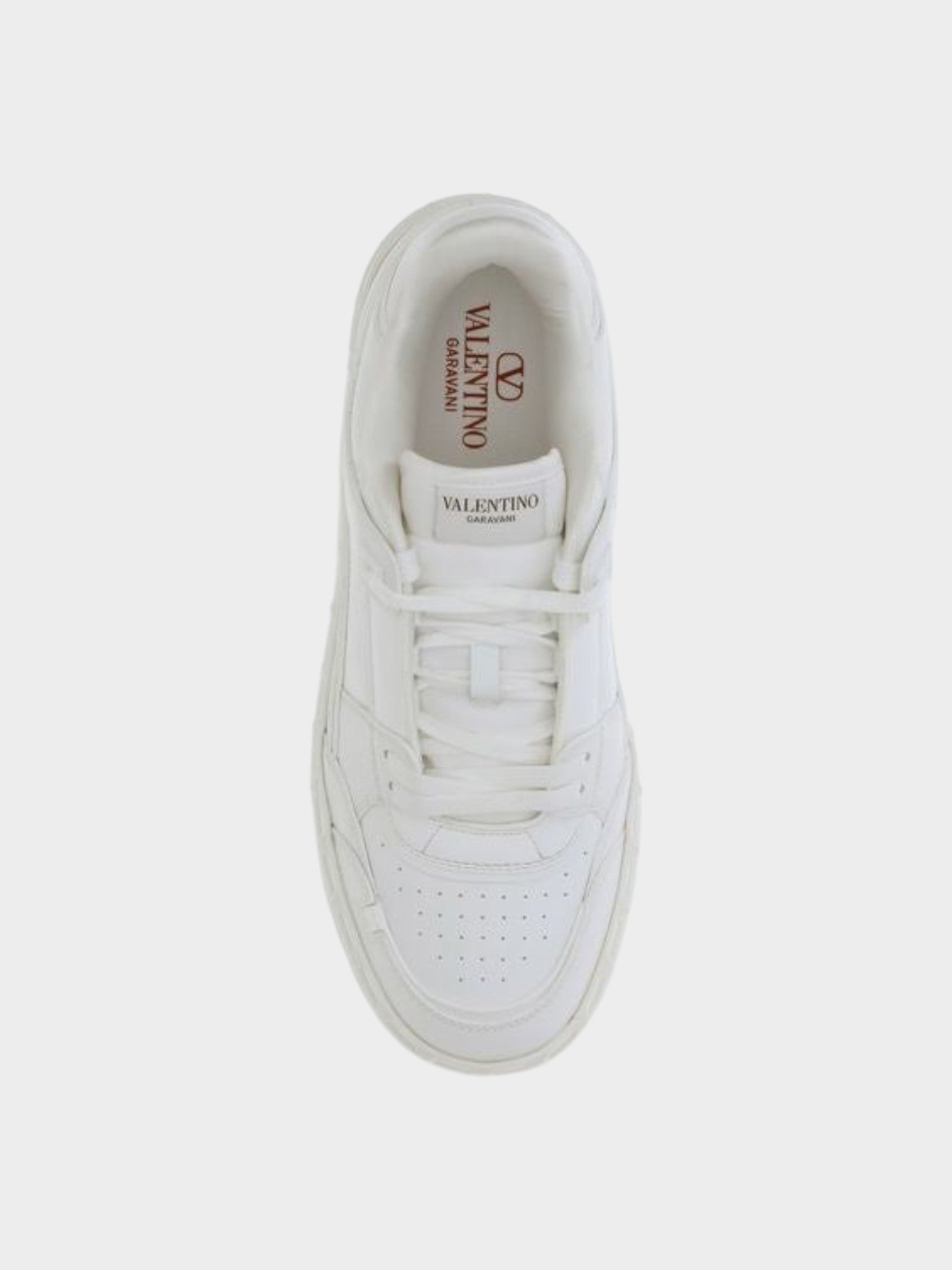 Valentino Garavani White Calf Leather Bos Taurus Low Top Sneakers-thumbmail-4