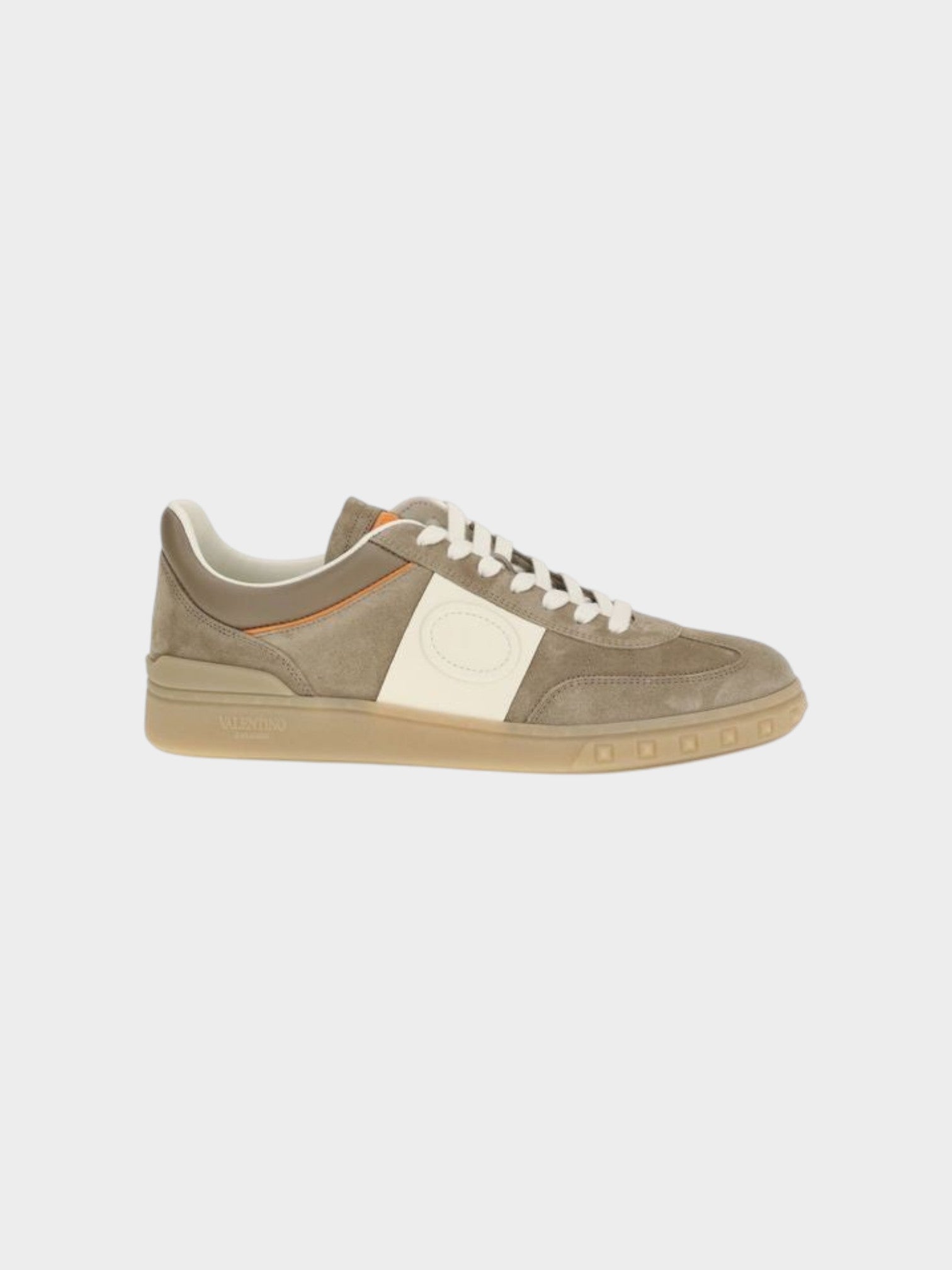 Valentino Garavani Beige Calf Leather Bos Taurus Low Top Sneakers