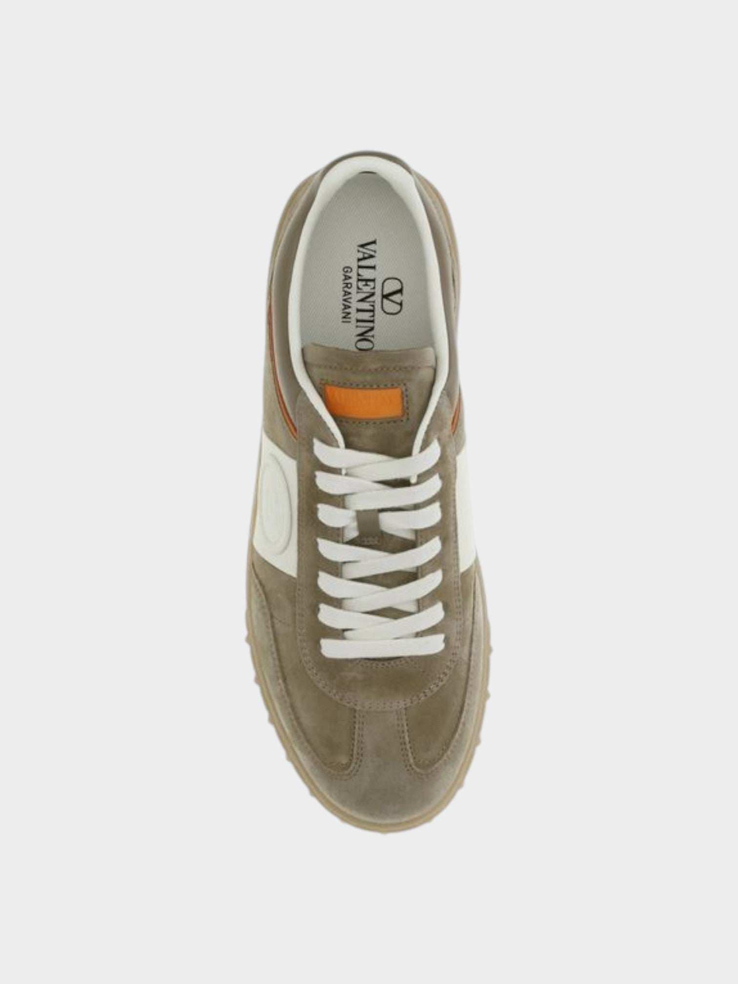 Valentino Garavani Beige Calf Leather Bos Taurus Low Top Sneakers-thumbmail-4