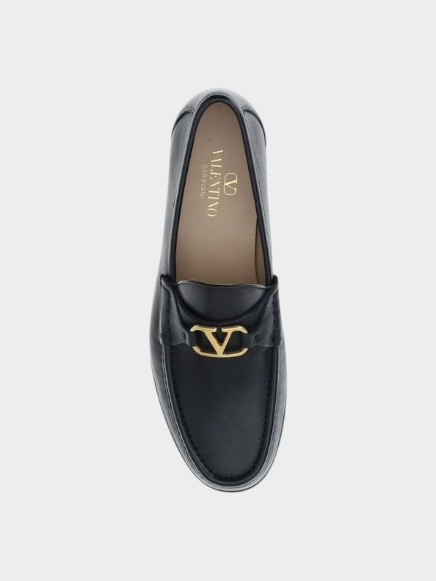 Valentino Garavani Black Calf Leather Bos Taurus Slip-On Loafers-thumbmail-4
