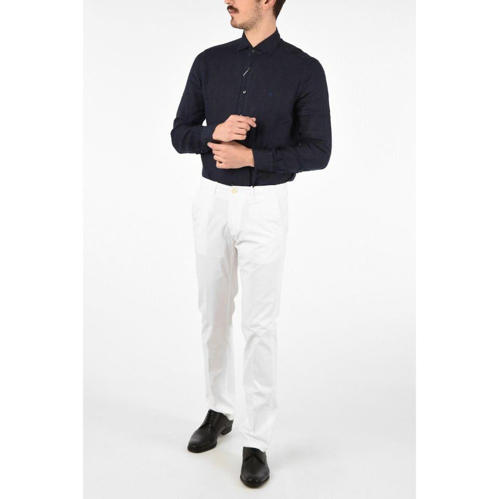 Corneliani White Cotton Chino Pants-thumbmail-2
