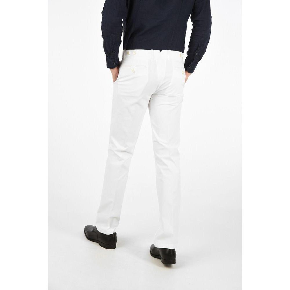 Corneliani White Cotton Chino Pants-thumbmail-3