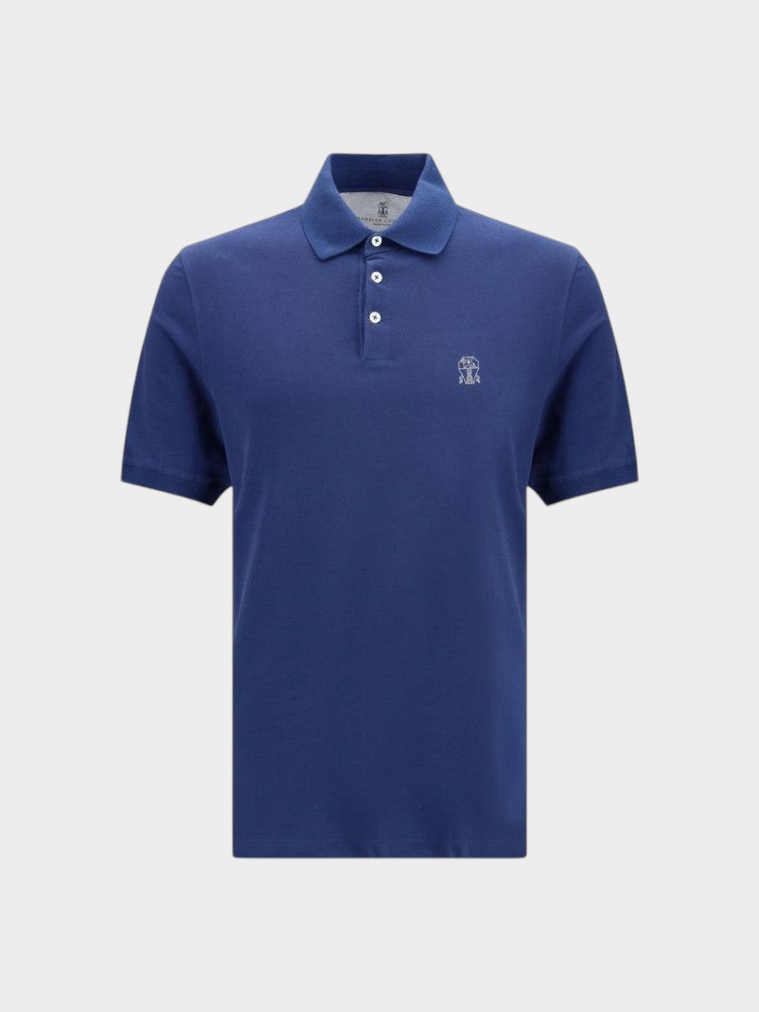 Brunello Cucinelli Blue Cotton Polo Shirt