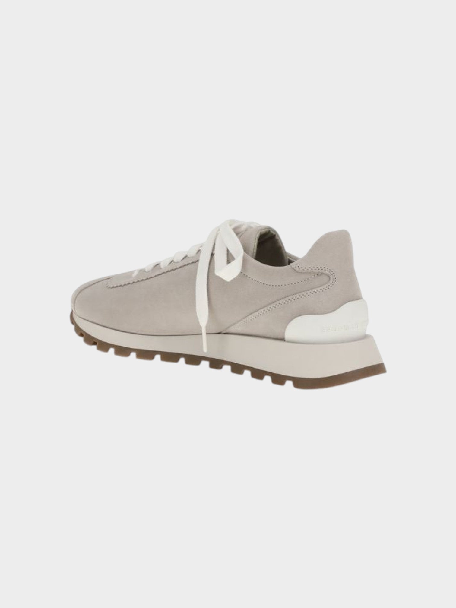 Brunello Cucinelli Gray Calf Leather Bos Taurus Chunky Sneakers-thumbmail-3