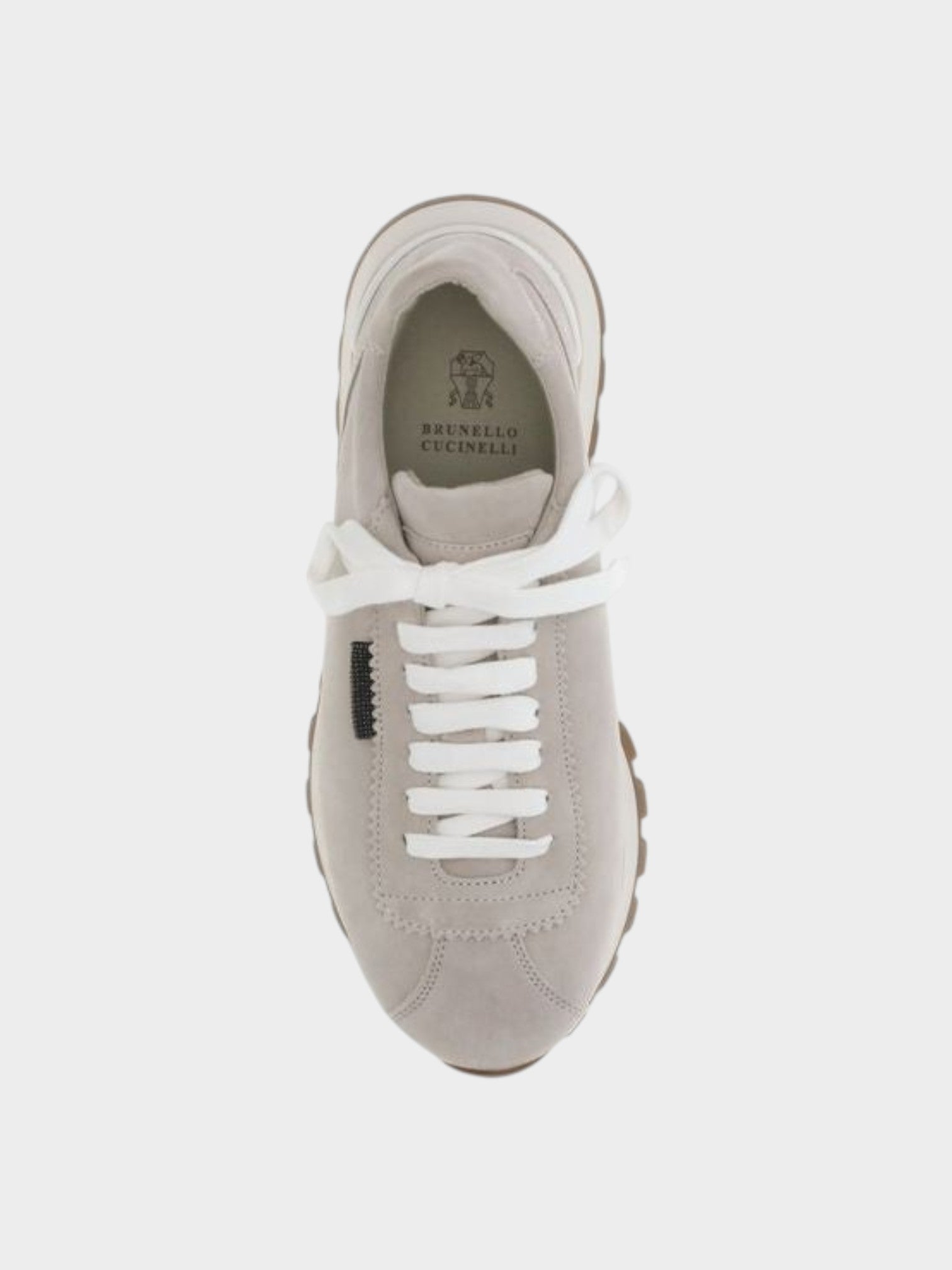 Brunello Cucinelli Gray Calf Leather Bos Taurus Chunky Sneakers-thumbmail-4