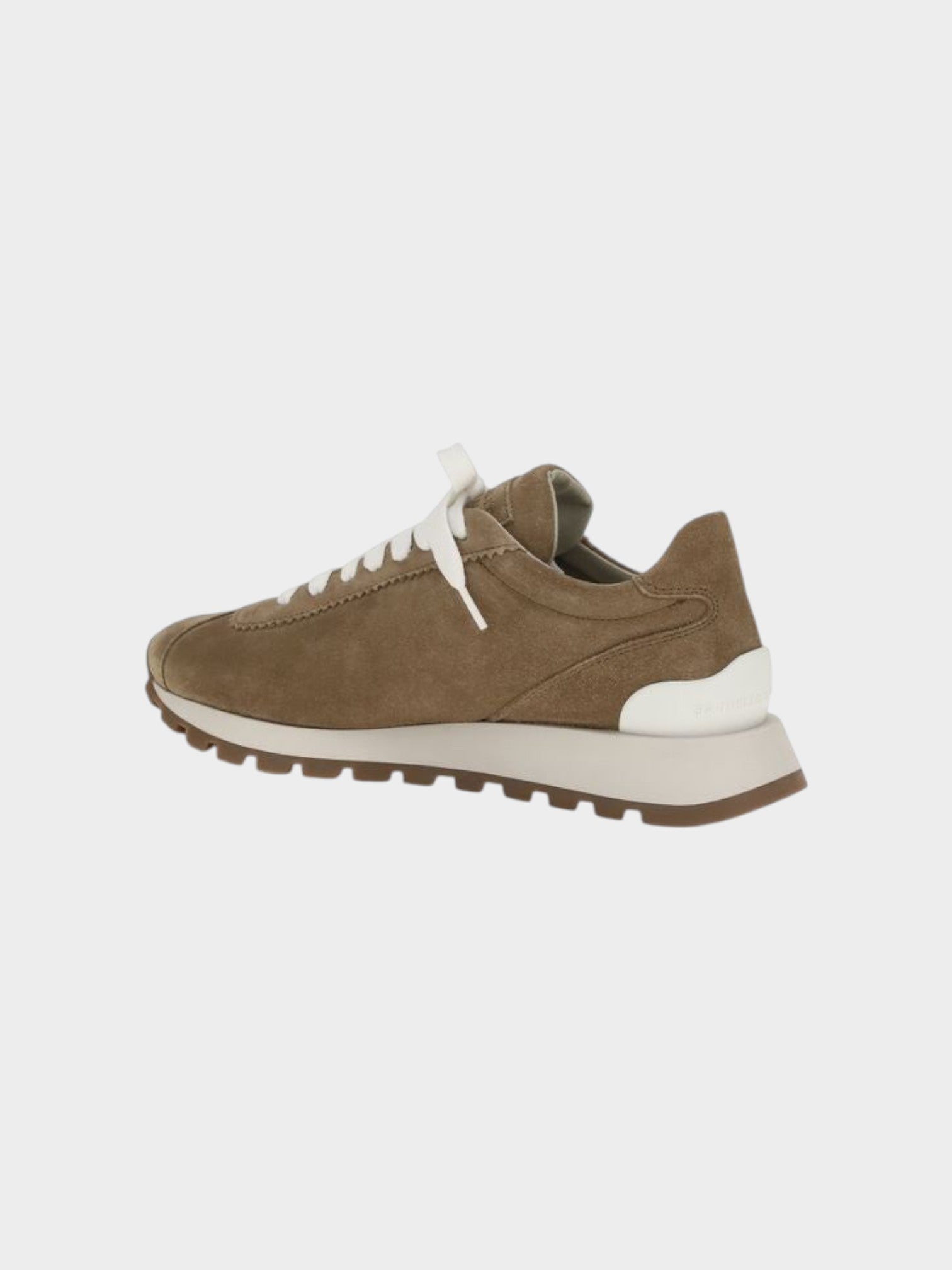 Brunello Cucinelli Beige Calf Leather Bos Taurus Platform Sneakers-thumbmail-3