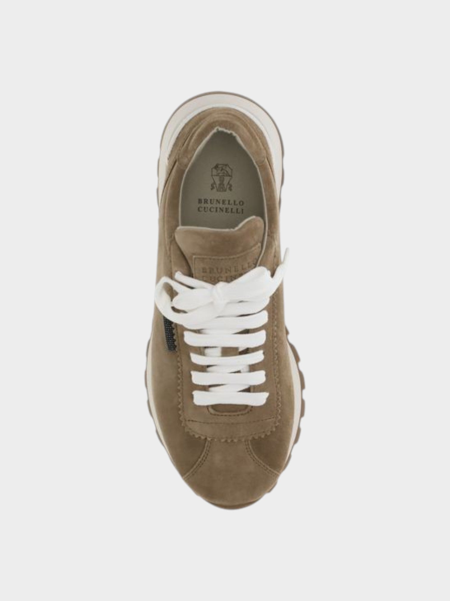Brunello Cucinelli Beige Calf Leather Bos Taurus Platform Sneakers-thumbmail-4