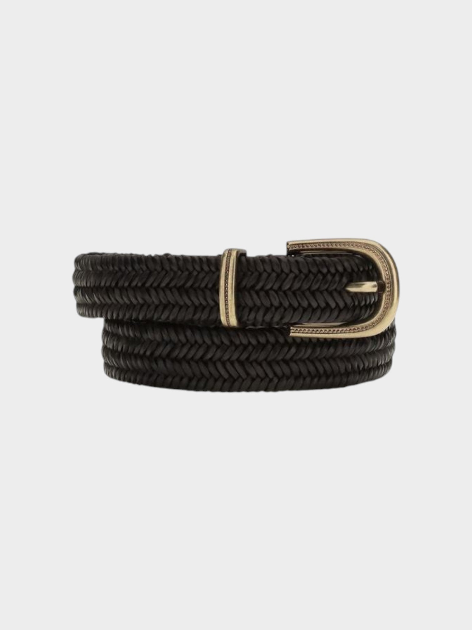 Brunello Cucinelli Black Calf Leather Bos Taurus Regular Belt