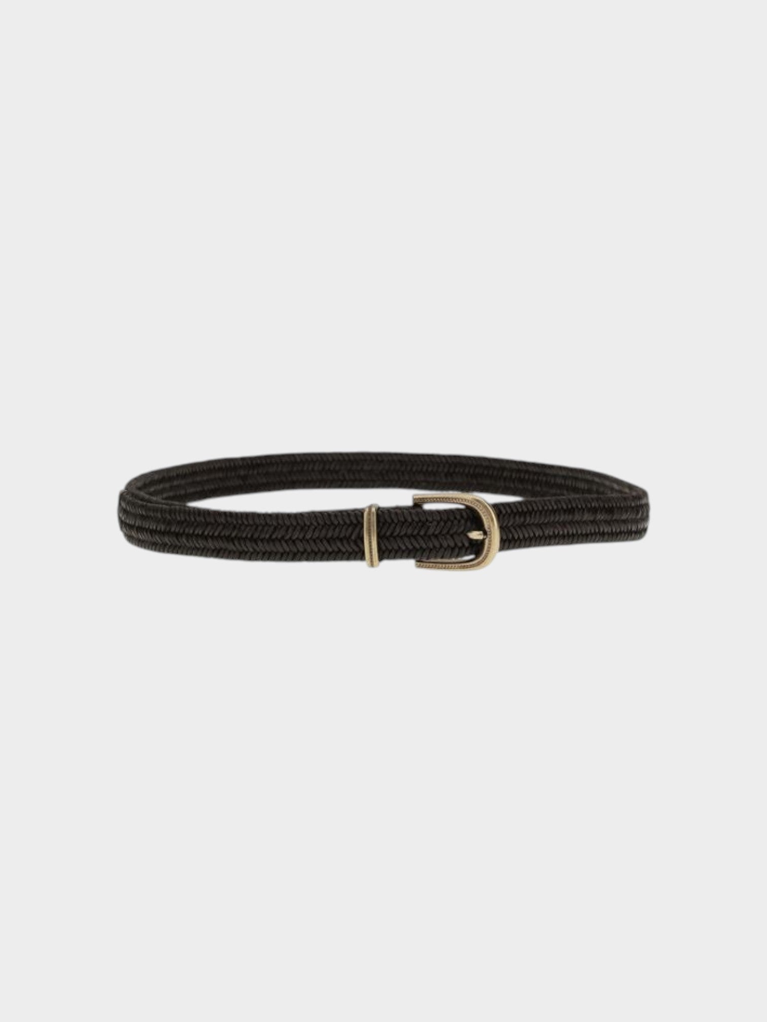 Brunello Cucinelli Black Calf Leather Bos Taurus Regular Belt-thumbmail-2