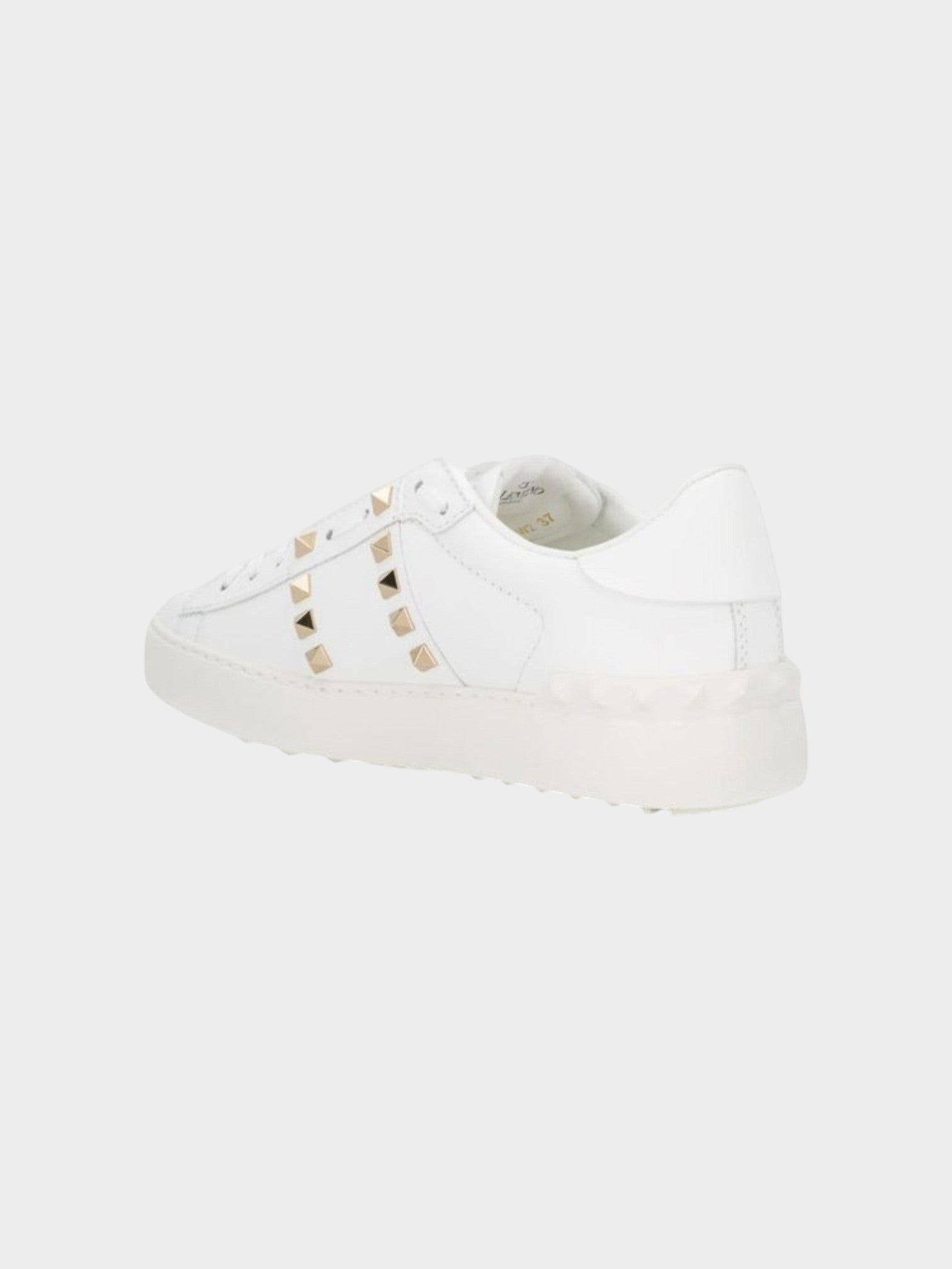 Valentino Garavani White Leather Low Top Sneakers-thumbmail-3