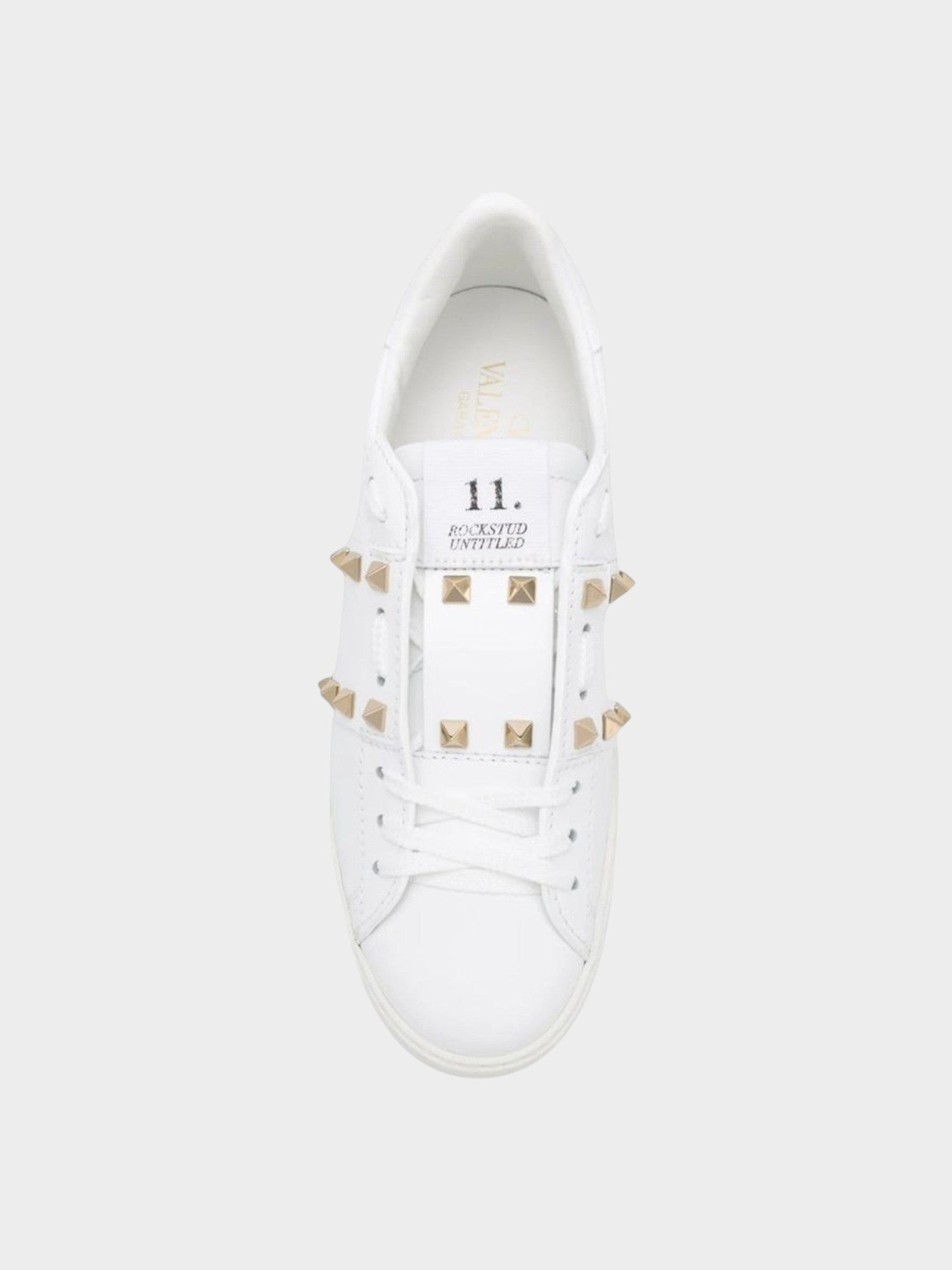Valentino Garavani White Leather Low Top Sneakers-thumbmail-4