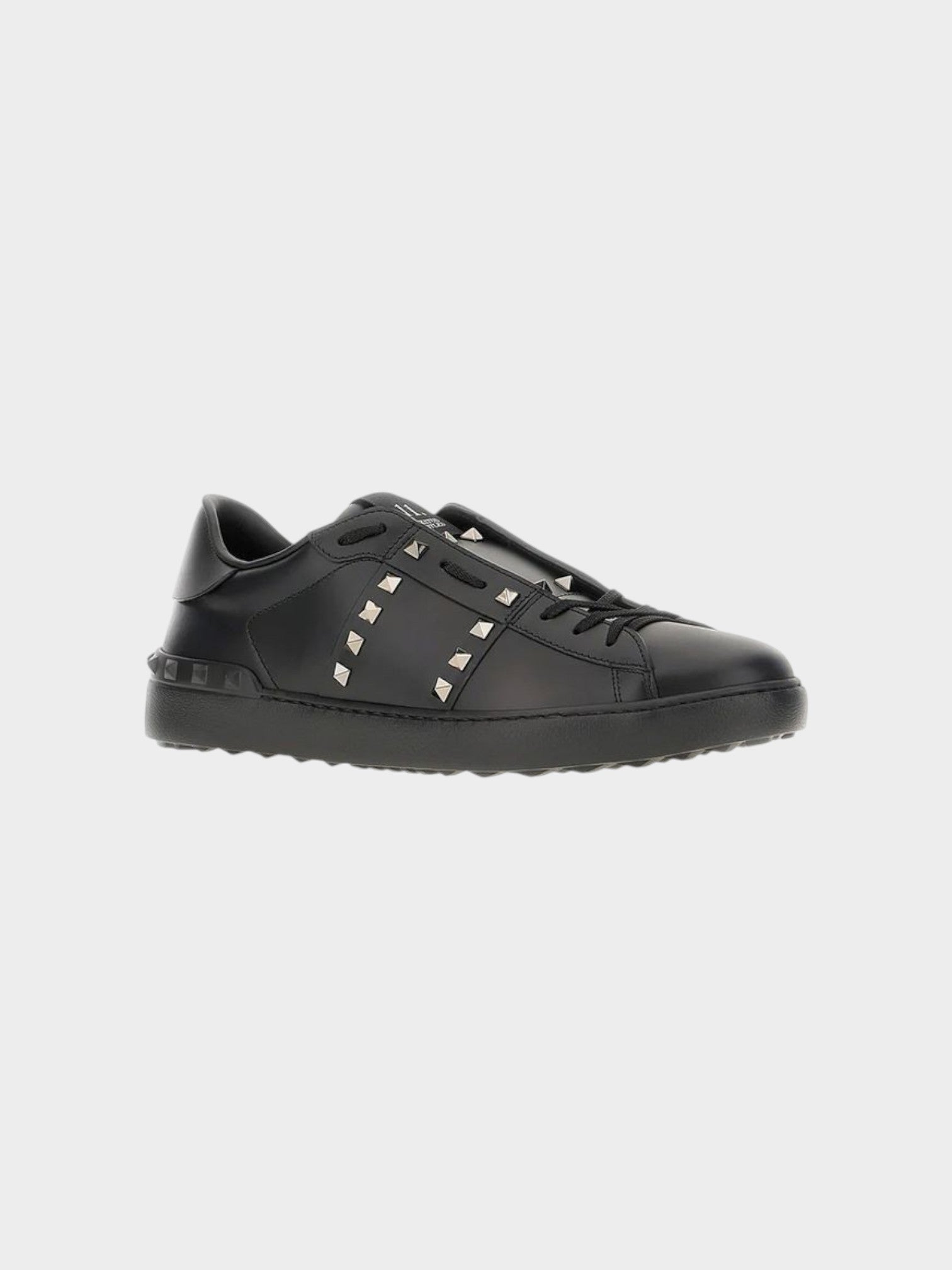 Valentino Garavani Black Leather Low Top Sneakers-thumbmail-2