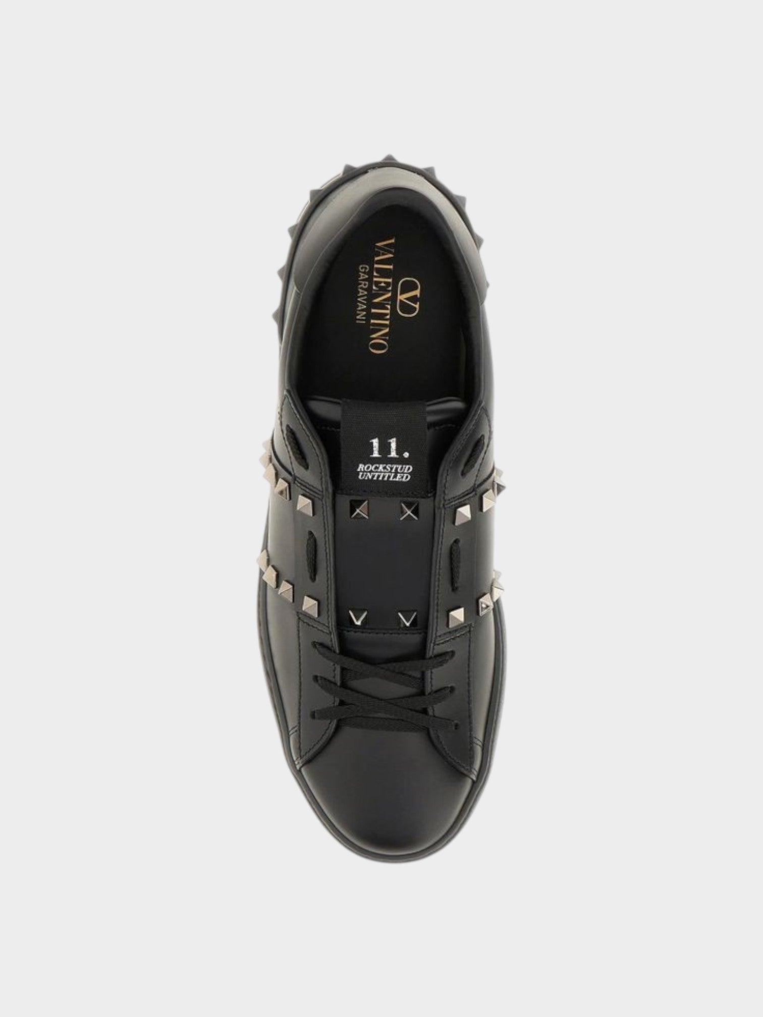 Valentino Garavani Black Leather Low Top Sneakers-thumbmail-4