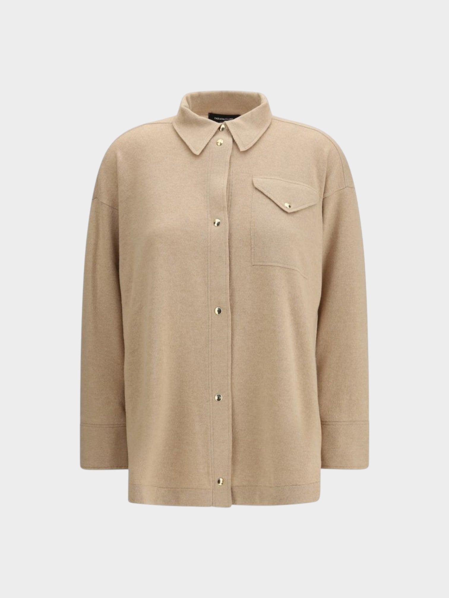 Fabiana Filippi Beige Fleece Wool Dress Shirt