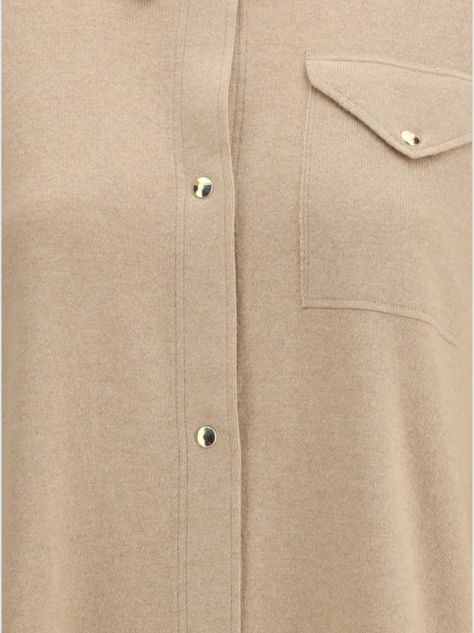 Fabiana Filippi Beige Fleece Wool Dress Shirt-thumbmail-3