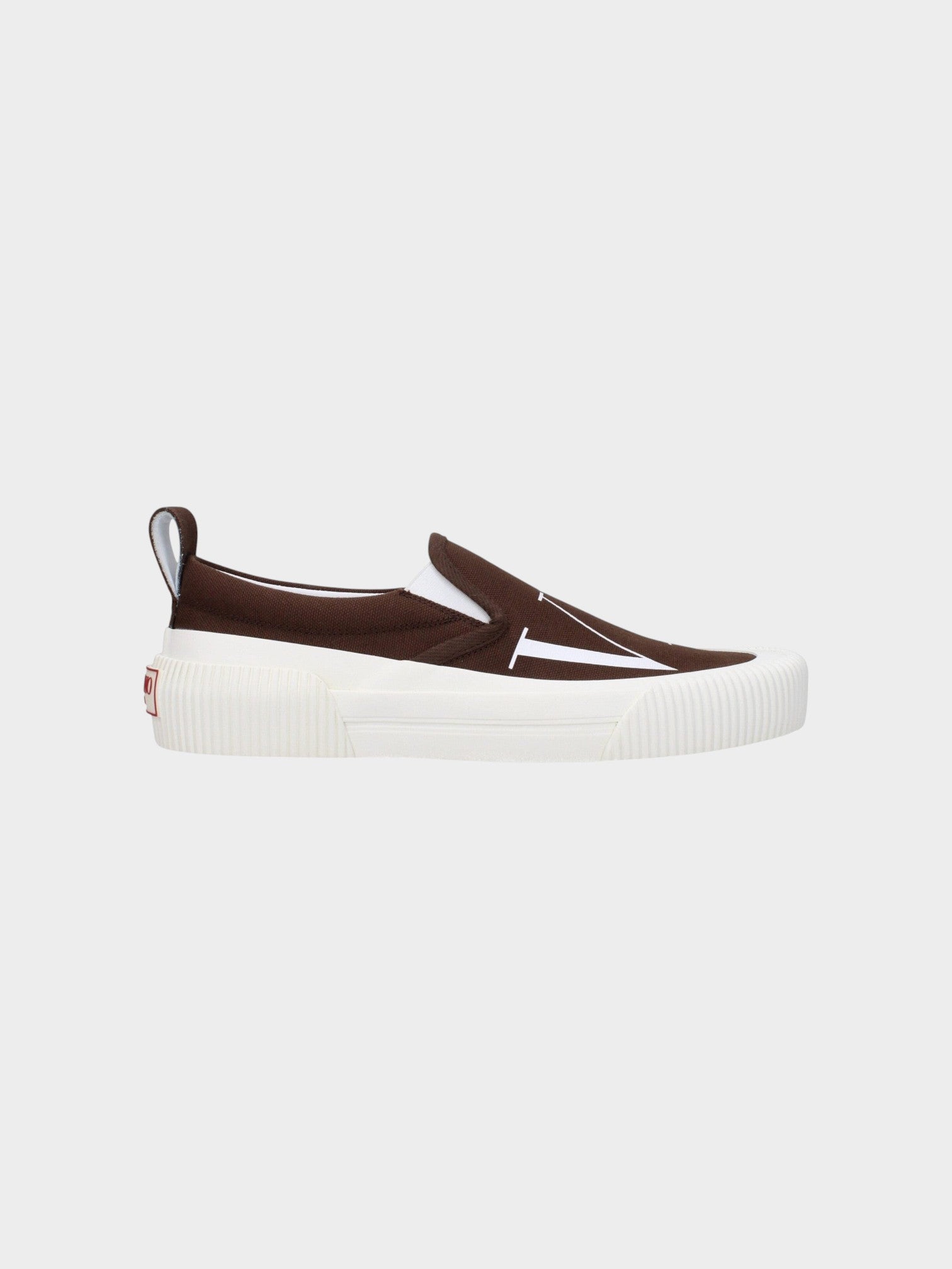 Valentino Garavani Brown Fabric Slip-On Loafers