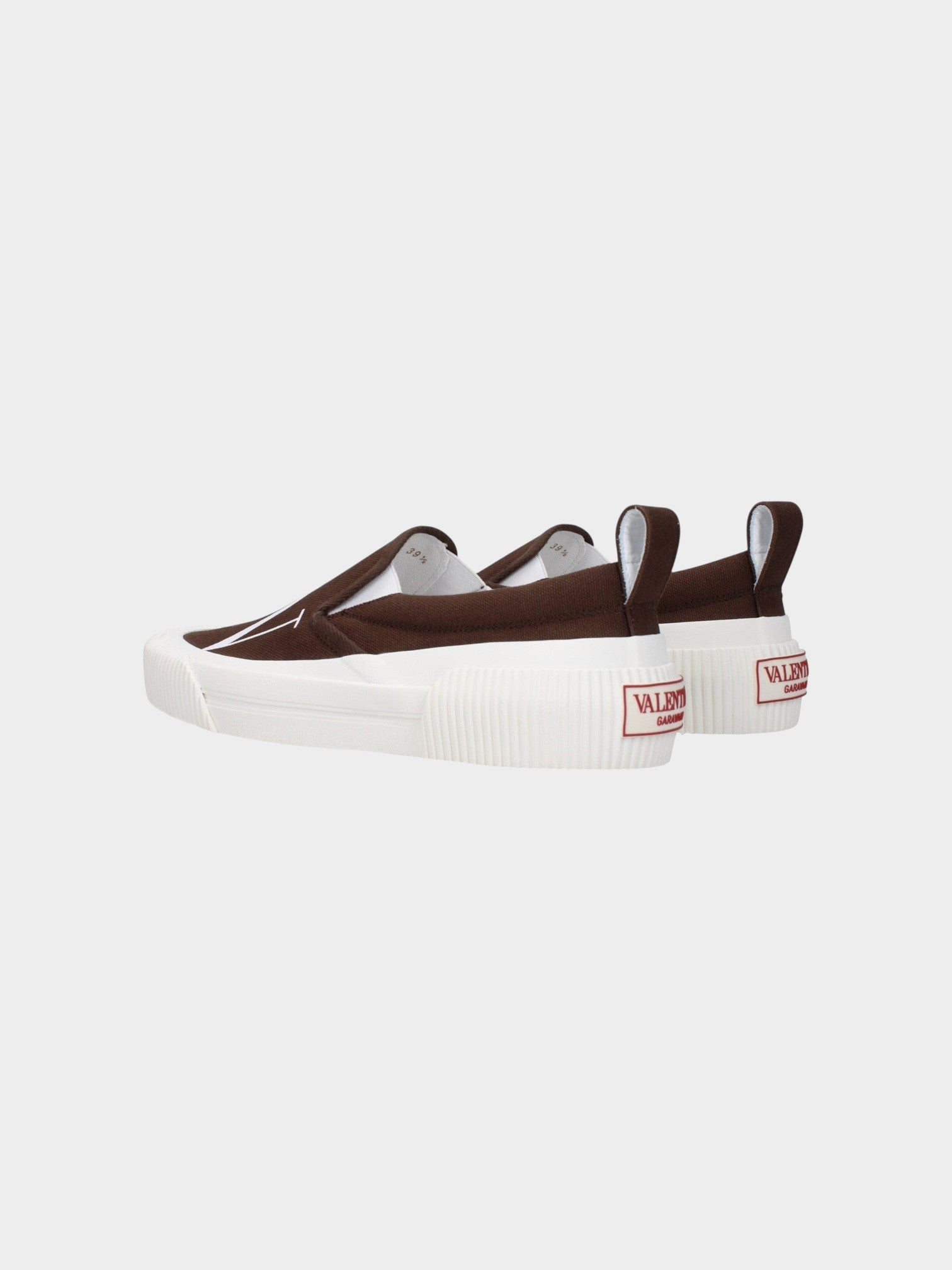 Valentino Garavani Brown Fabric Slip-On Loafers-thumbmail-4