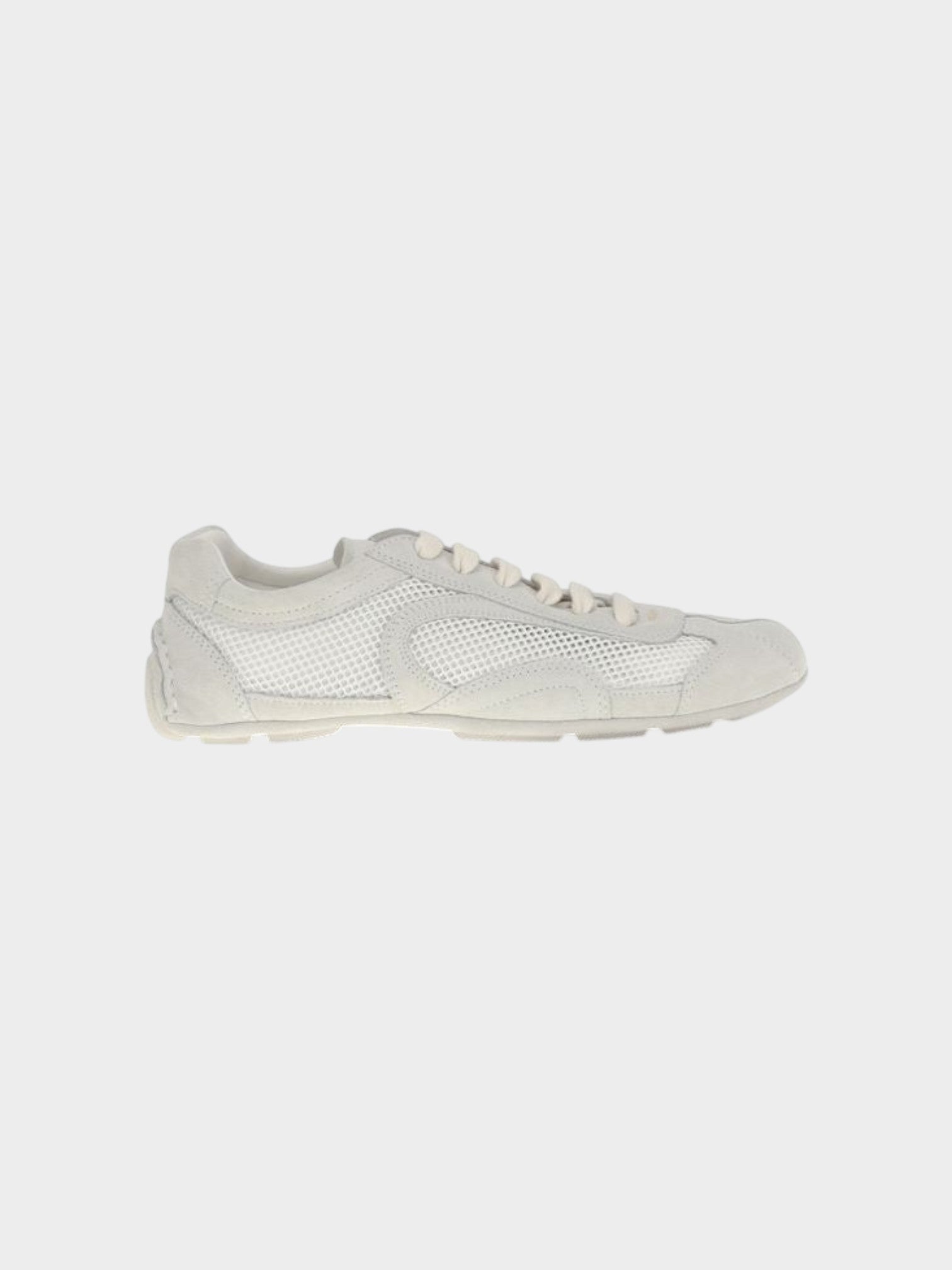 Prada White Fabric Low Top Sneakers