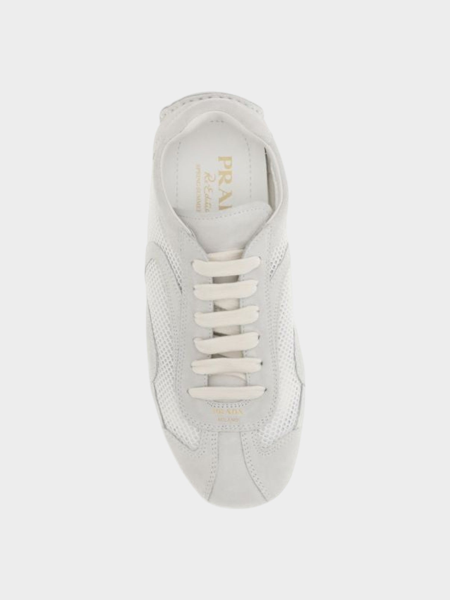 Prada White Fabric Low Top Sneakers-thumbmail-4