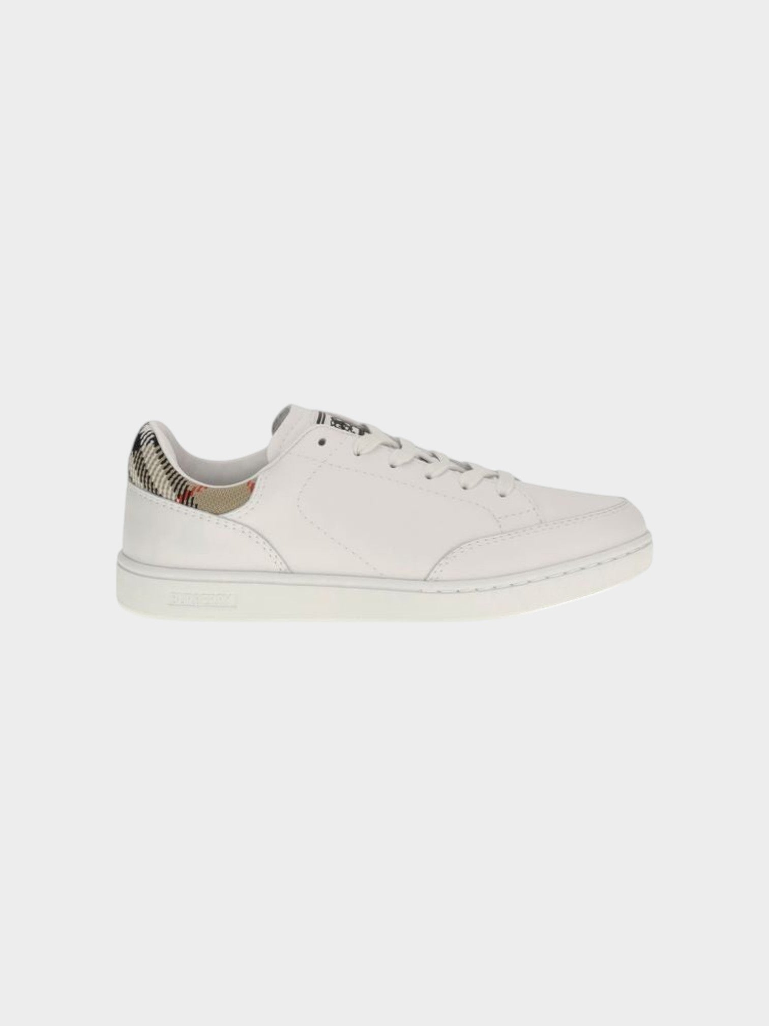 Burberry White Calf Leather Bos Taurus Low Top Sneakers
