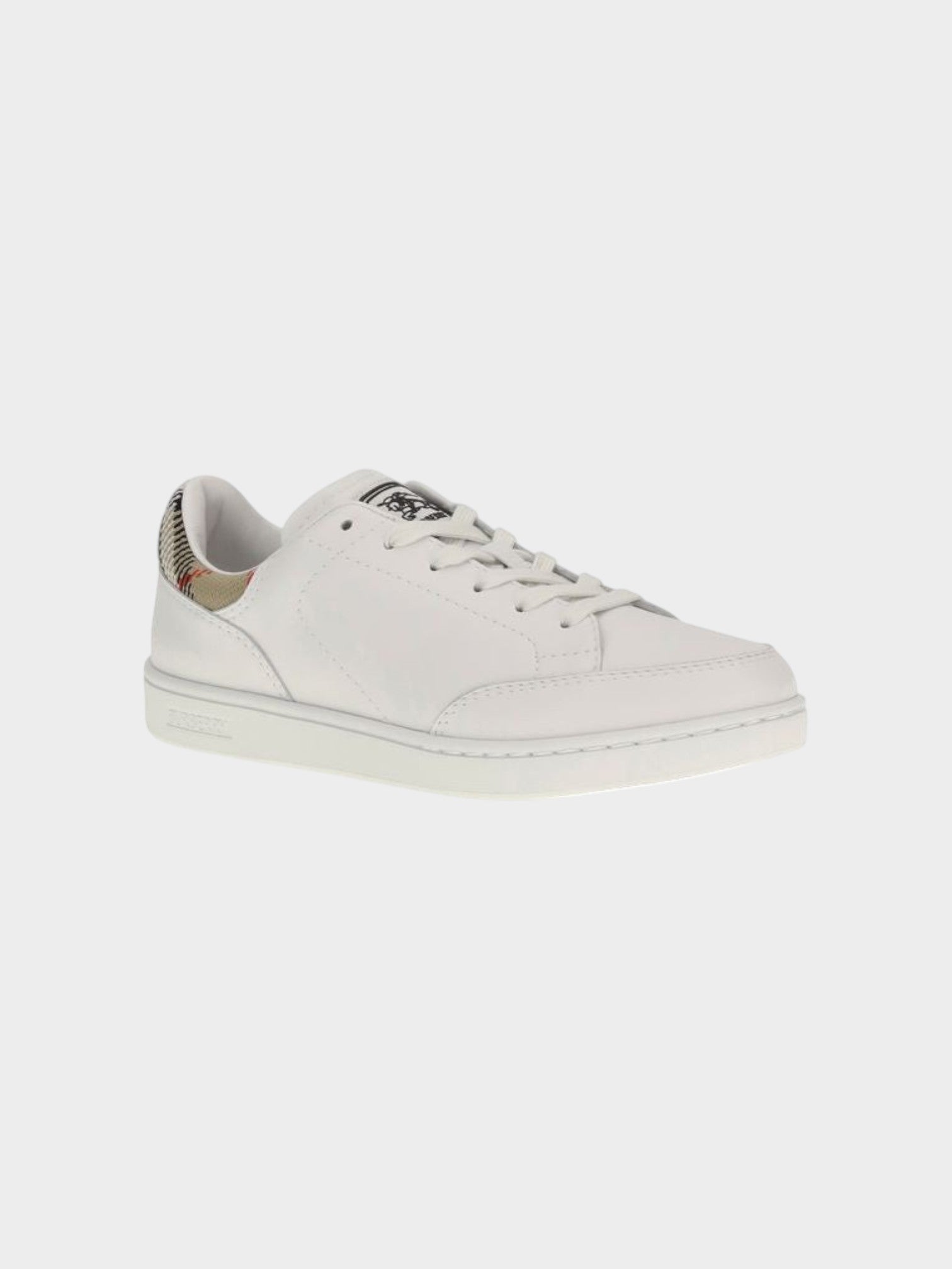 Burberry White Calf Leather Bos Taurus Low Top Sneakers-thumbmail-2