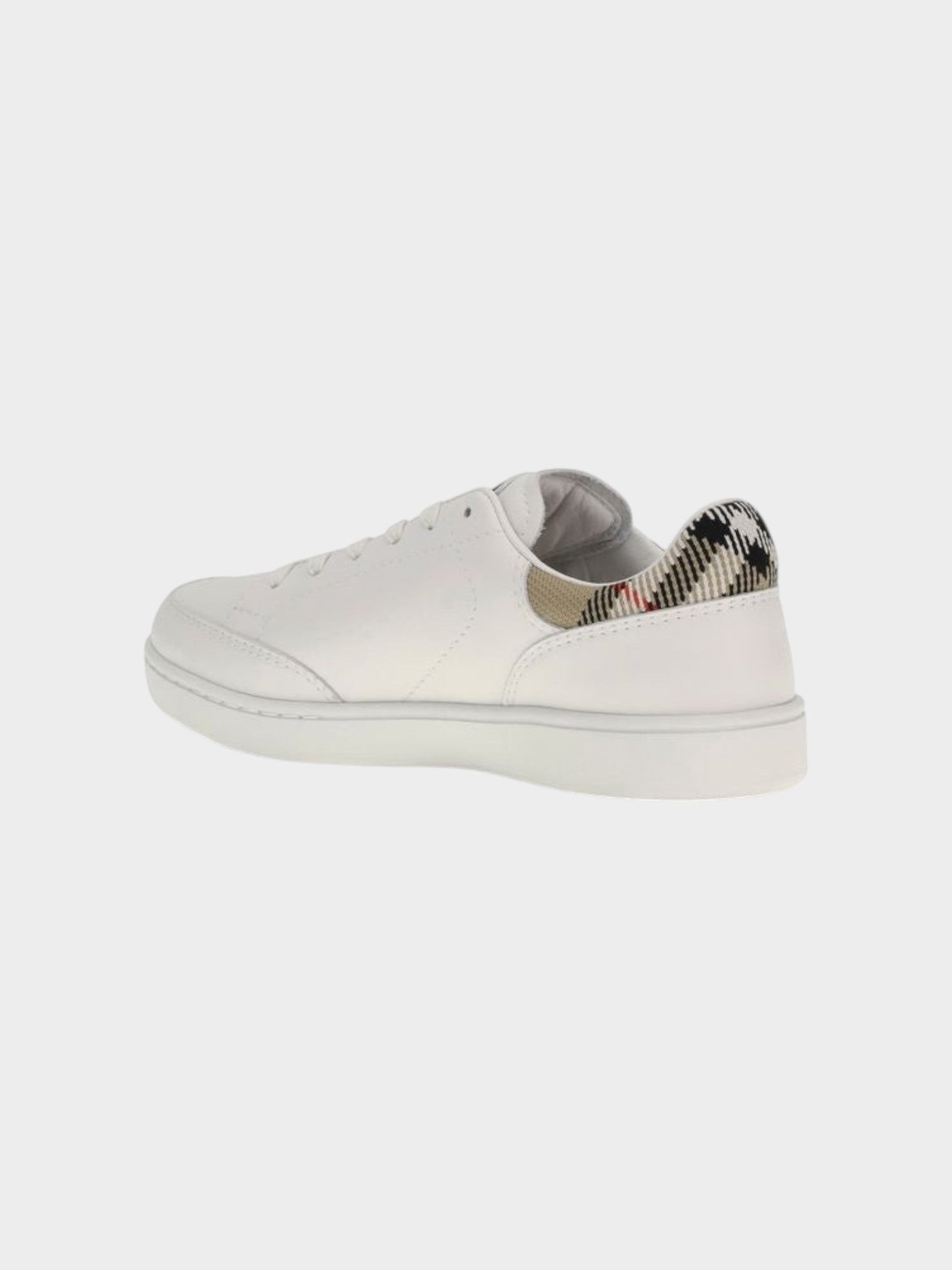 Burberry White Calf Leather Bos Taurus Low Top Sneakers-thumbmail-3