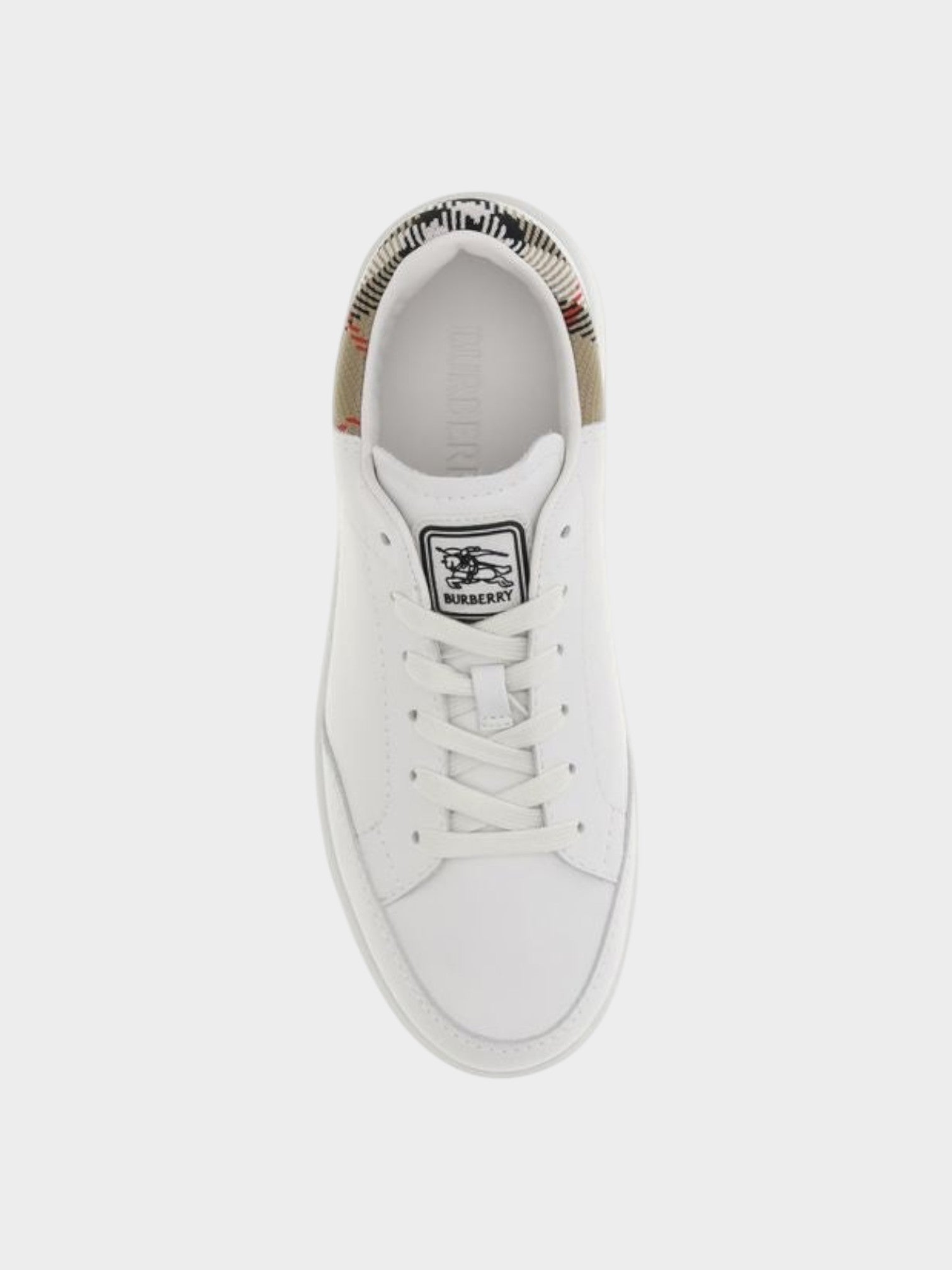 Burberry White Calf Leather Bos Taurus Low Top Sneakers-thumbmail-4