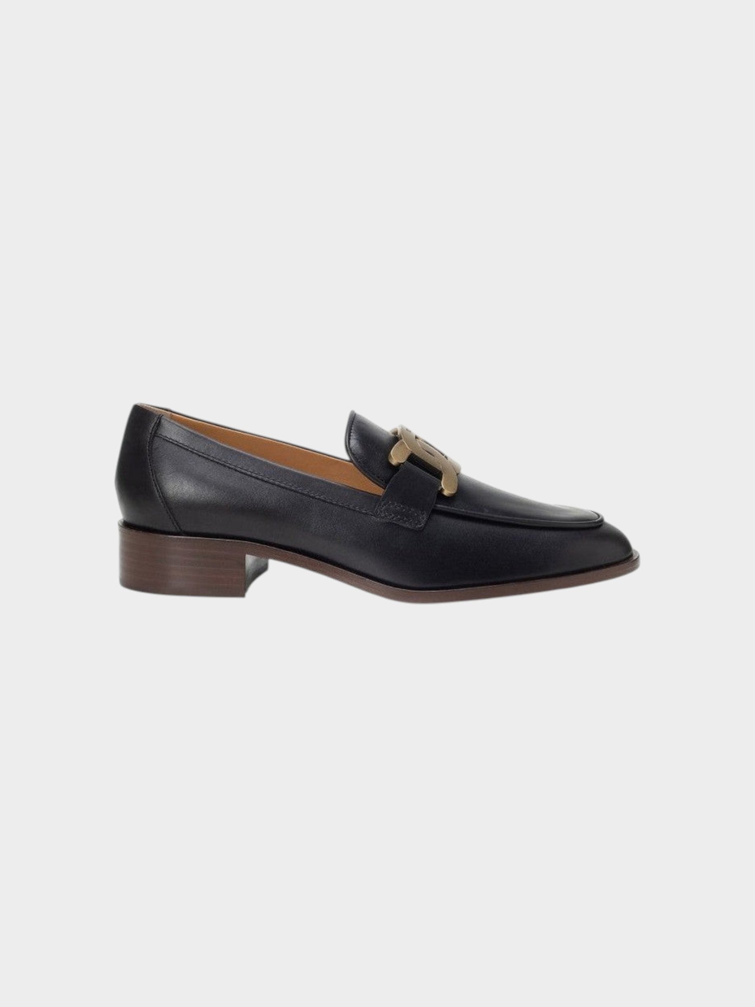Tod's Black Calfskin Slip-On Loafers