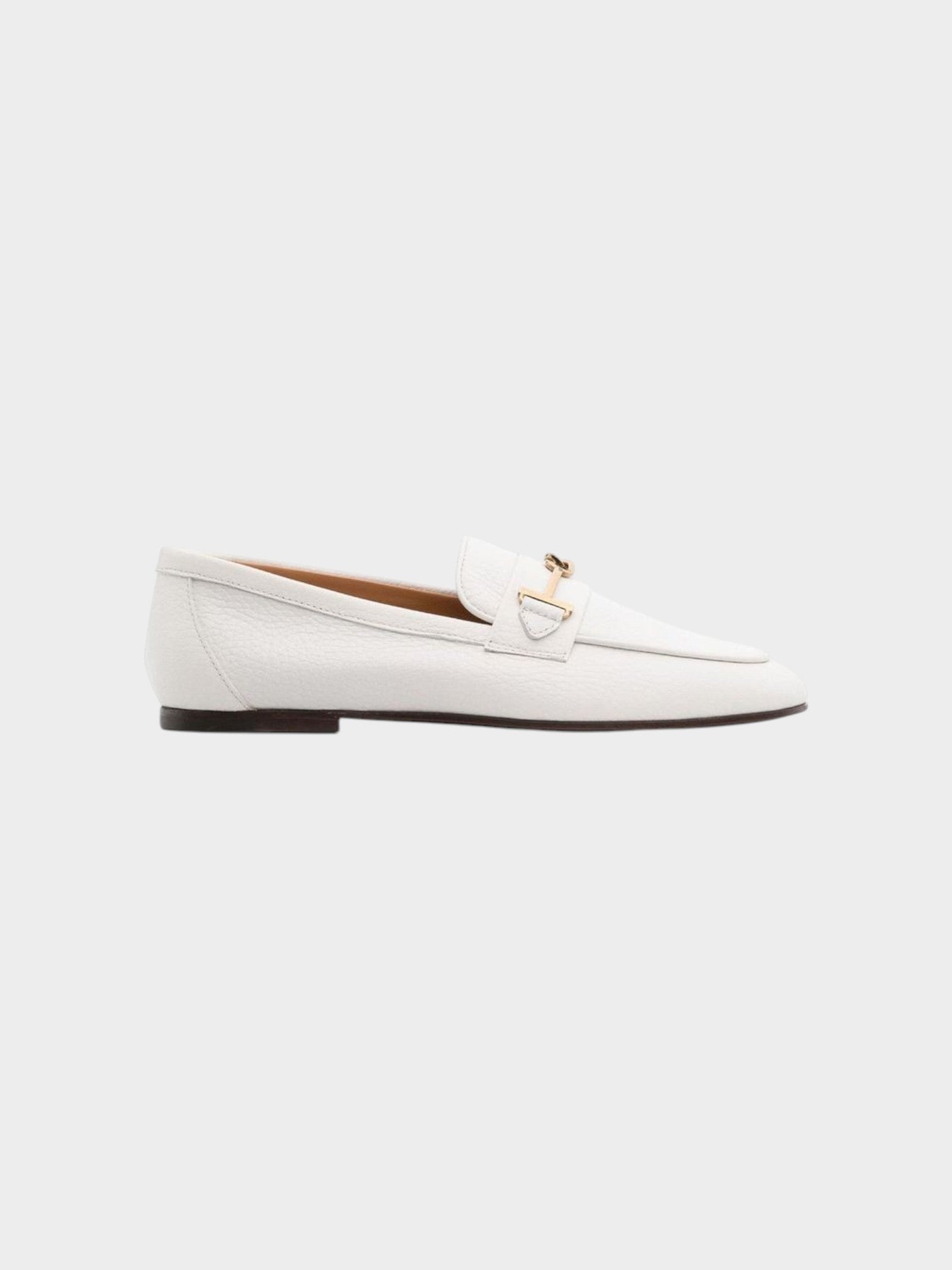 Tod's White Calfskin Slip-On Loafers